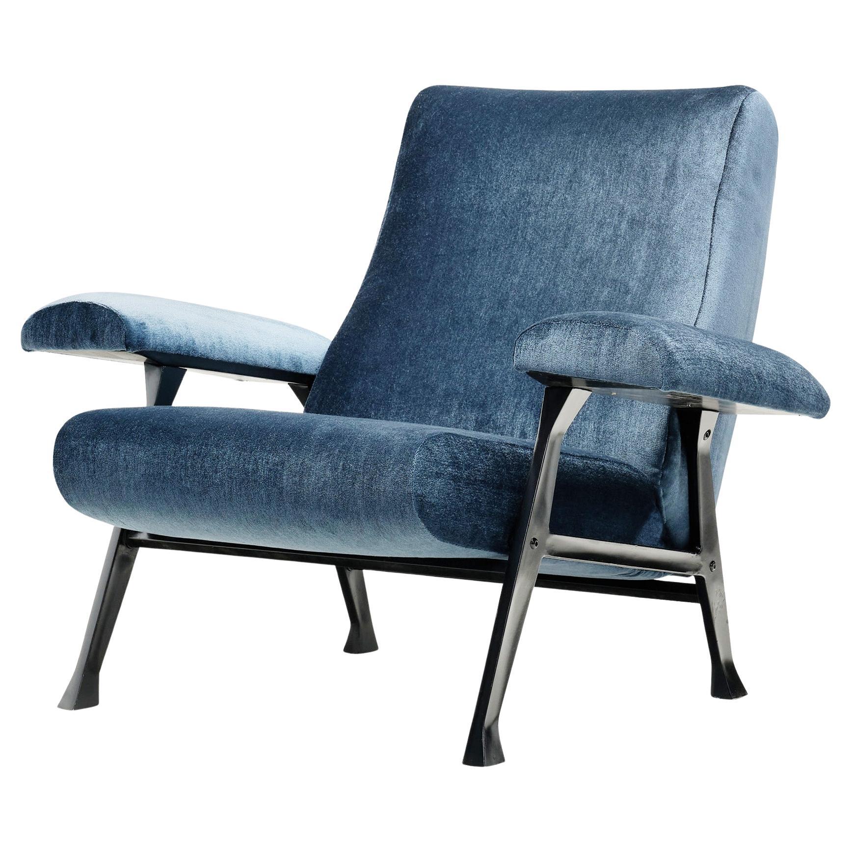 Sillón "Hall" de Roberto Menghi para Arflex Tapizado en mohair azul, Italia 1958 en venta