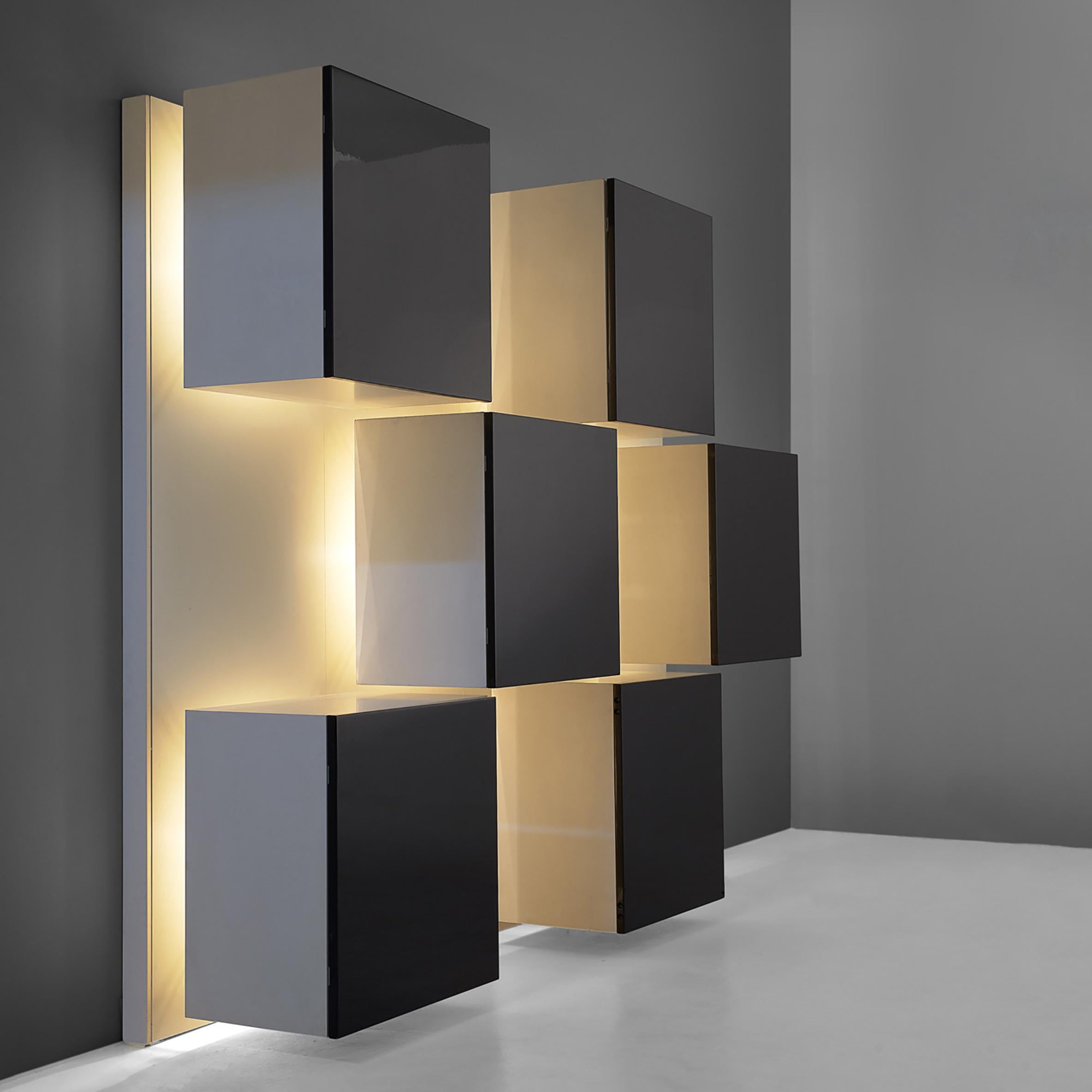 Italian Roberto Monsani for Acerbis Illuminated Wall Unit