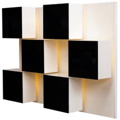 Roberto Monsani for Acerbis Large Postmodern Illuminated Wall Unit