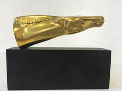 1980 Italia Scultura astratta postmoderna in bronzo Testa di cavallo