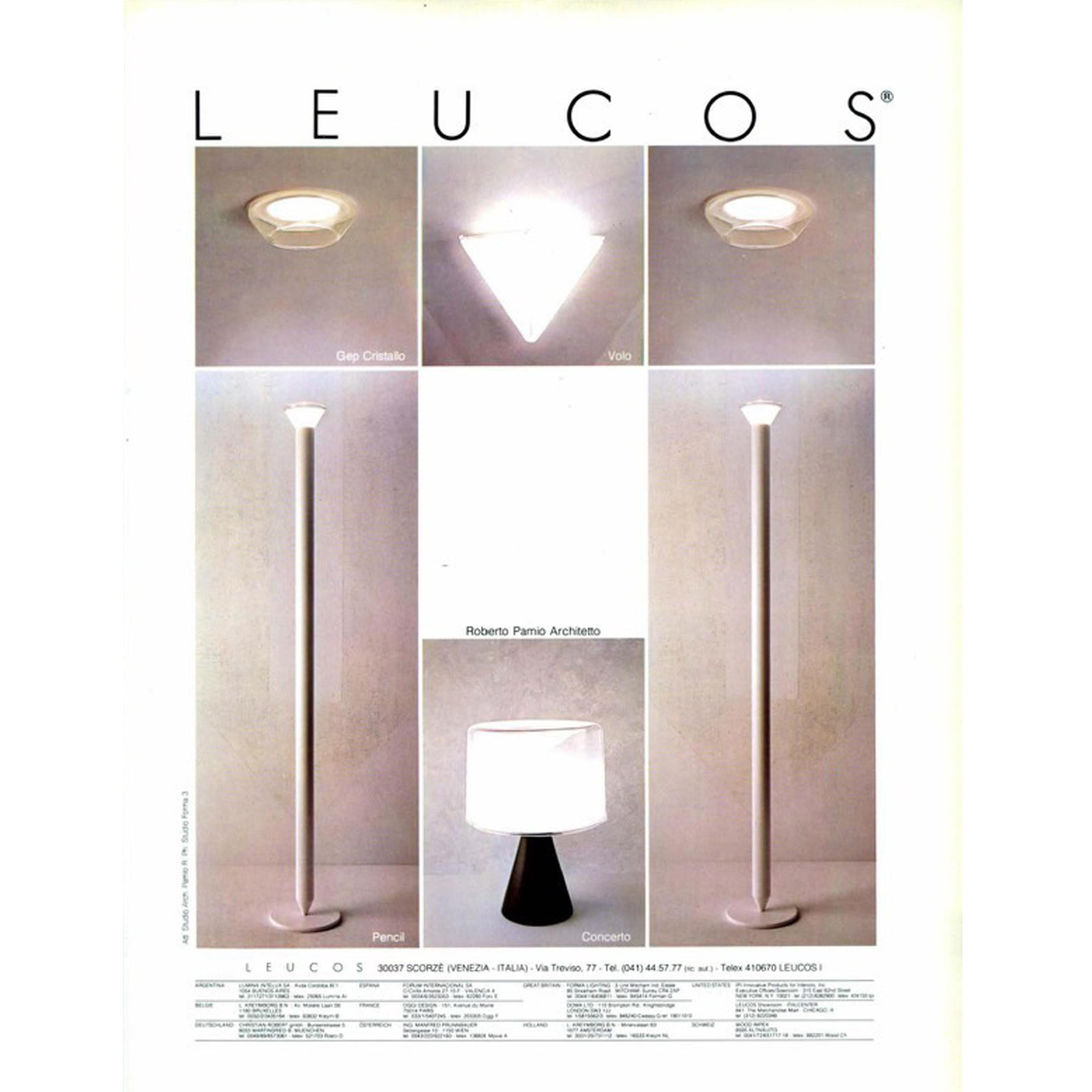 Roberto Pamio, Concerto, Lámpara de sobremesa, Leucos, Años 70 en venta 4