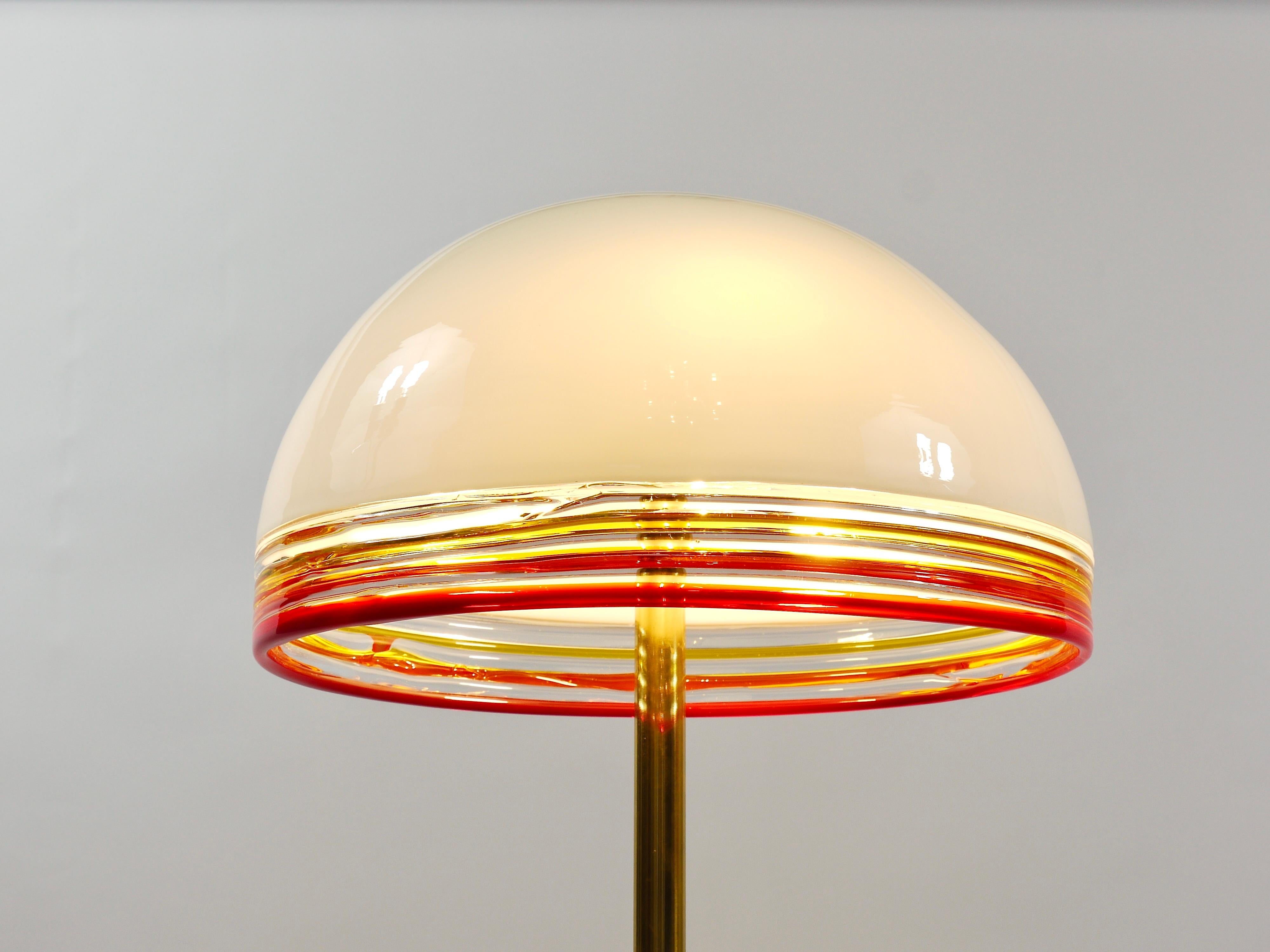 Roberto Pamio Febo Floor Lamp in Marble, Brass & Murano Glass by Leucos Italy For Sale 7