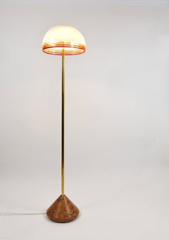 Roberto Pamio Febo Floor Lamp in Marble, Brass & Murano Glass by Leucos Italy