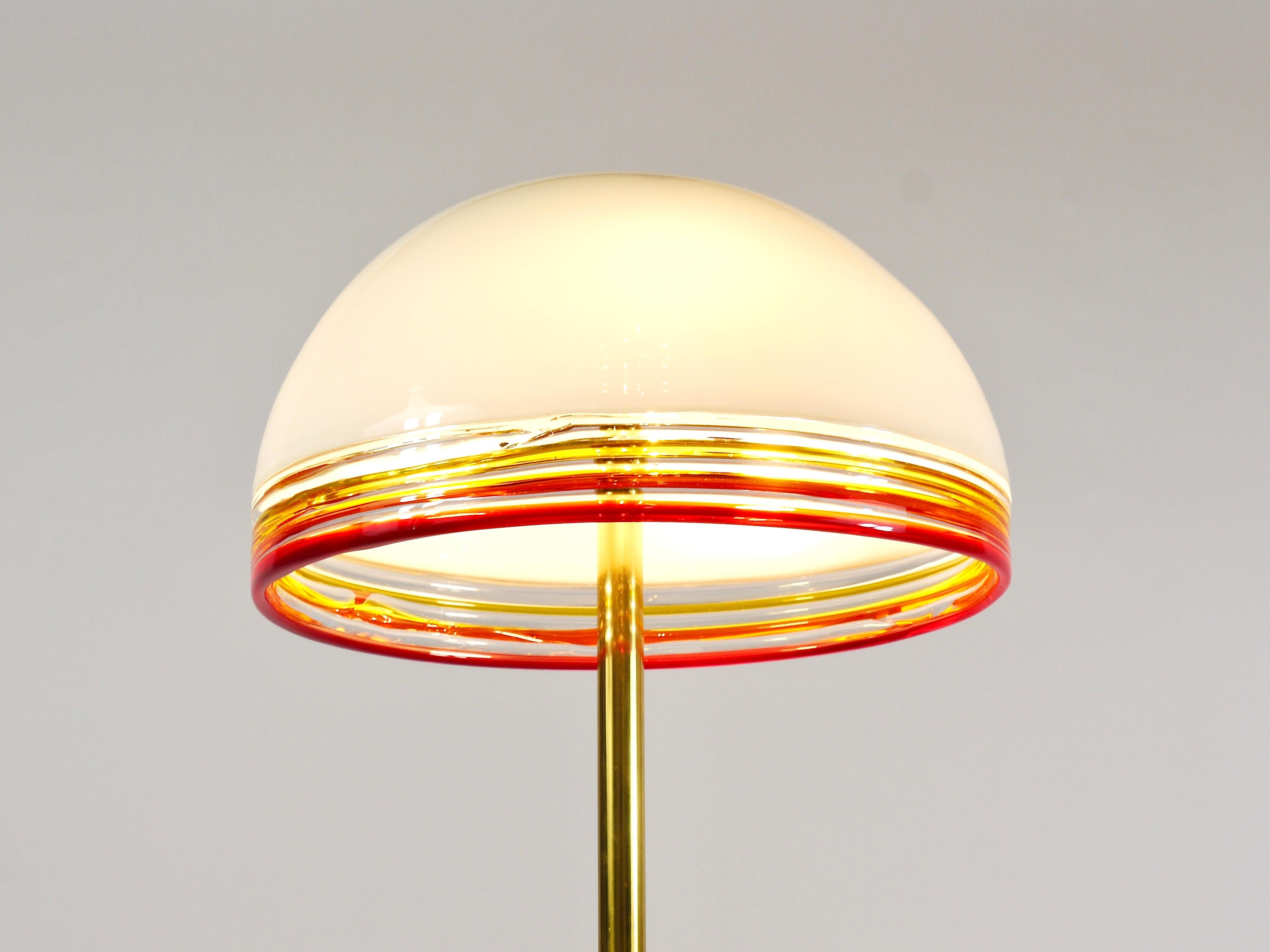 Mid-Century Modern Roberto Pamio Febo Floor Lamp in Marble, Brass & Murano Glass by Leucos Italy For Sale