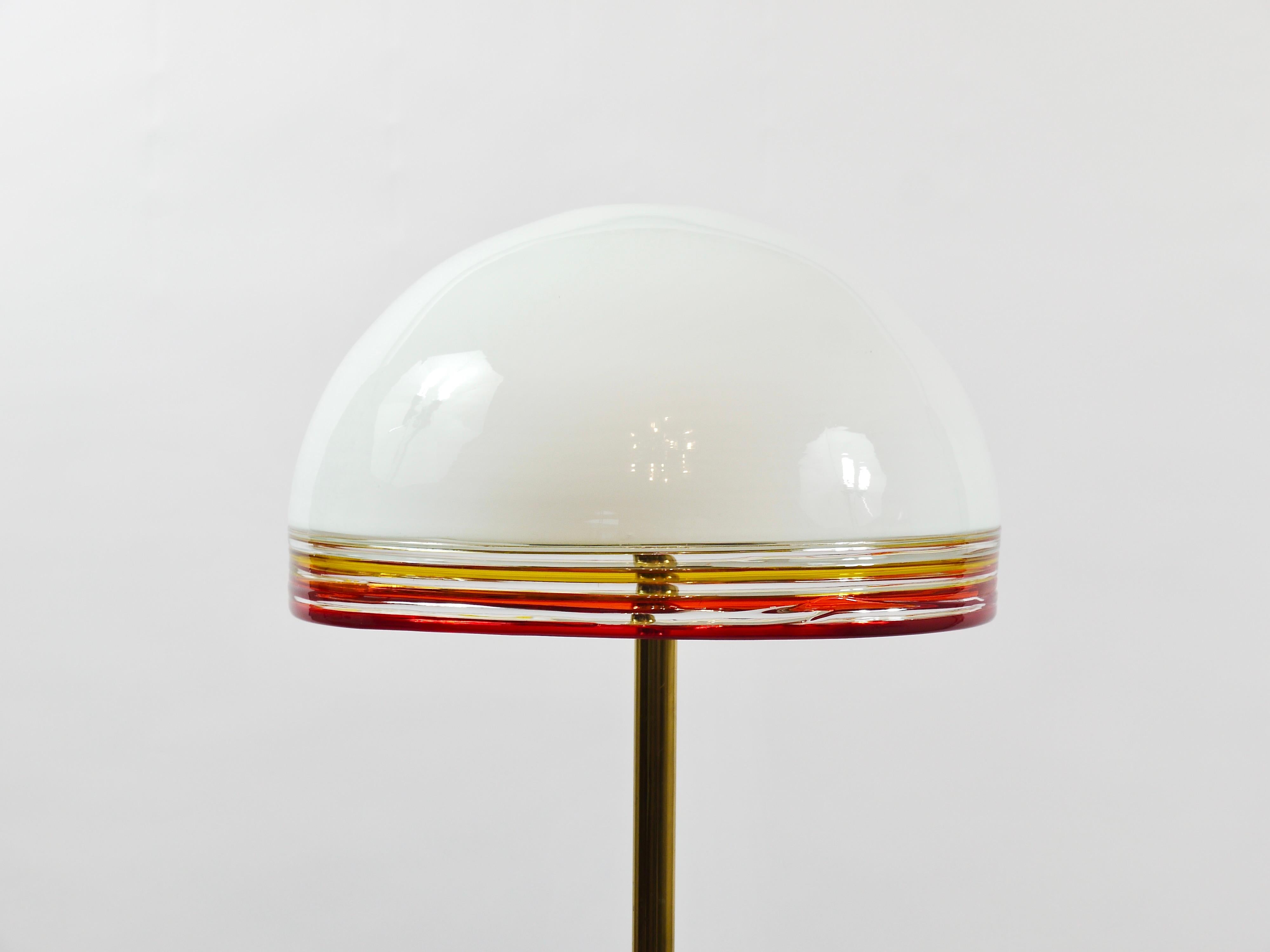 Roberto Pamio Febo Floor Lamp in Marble, Brass & Murano Glass by Leucos Italy In Good Condition For Sale In Vienna, AT