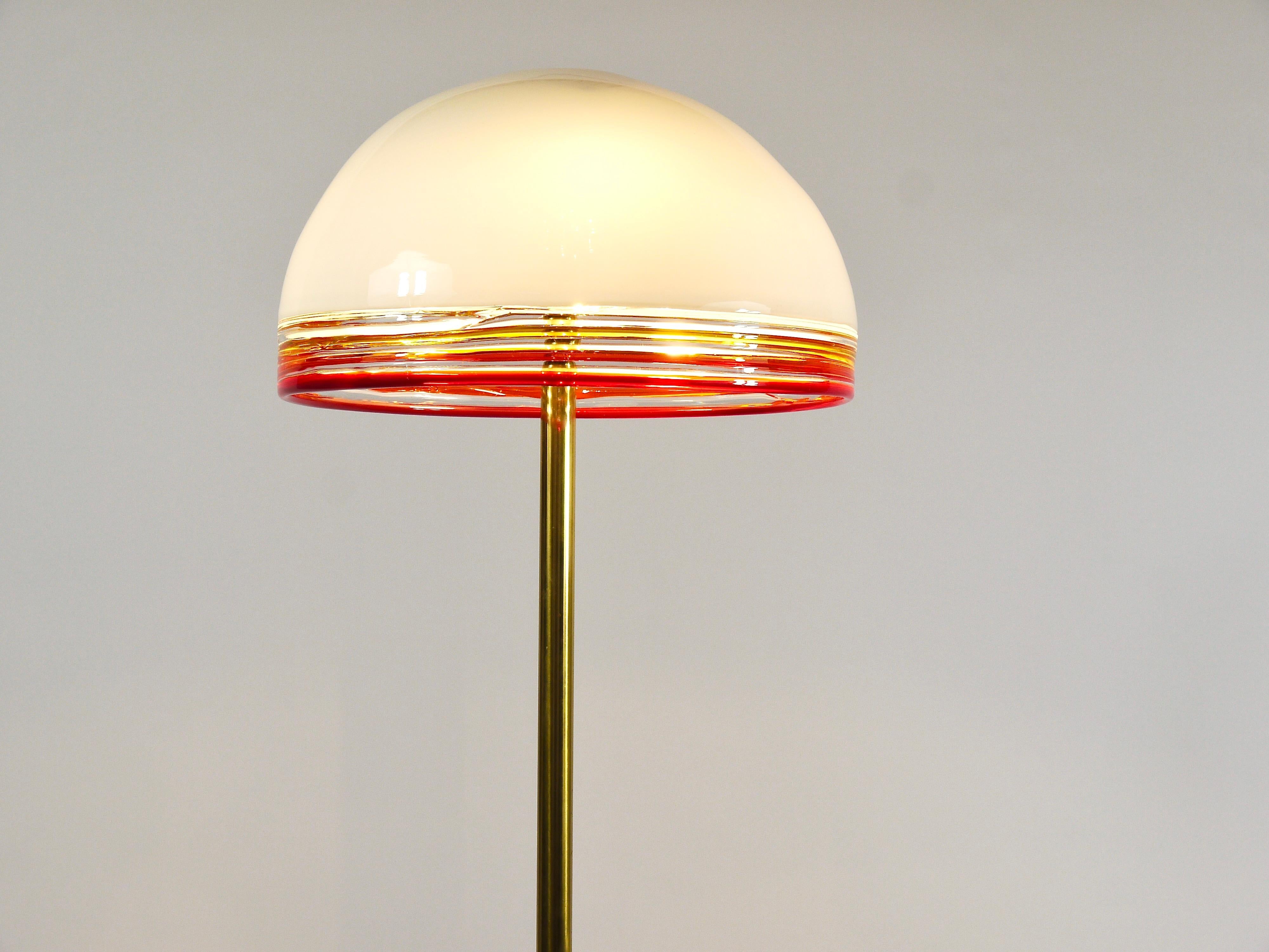 Roberto Pamio Febo Floor Lamp in Marble, Brass & Murano Glass by Leucos Italy For Sale 1