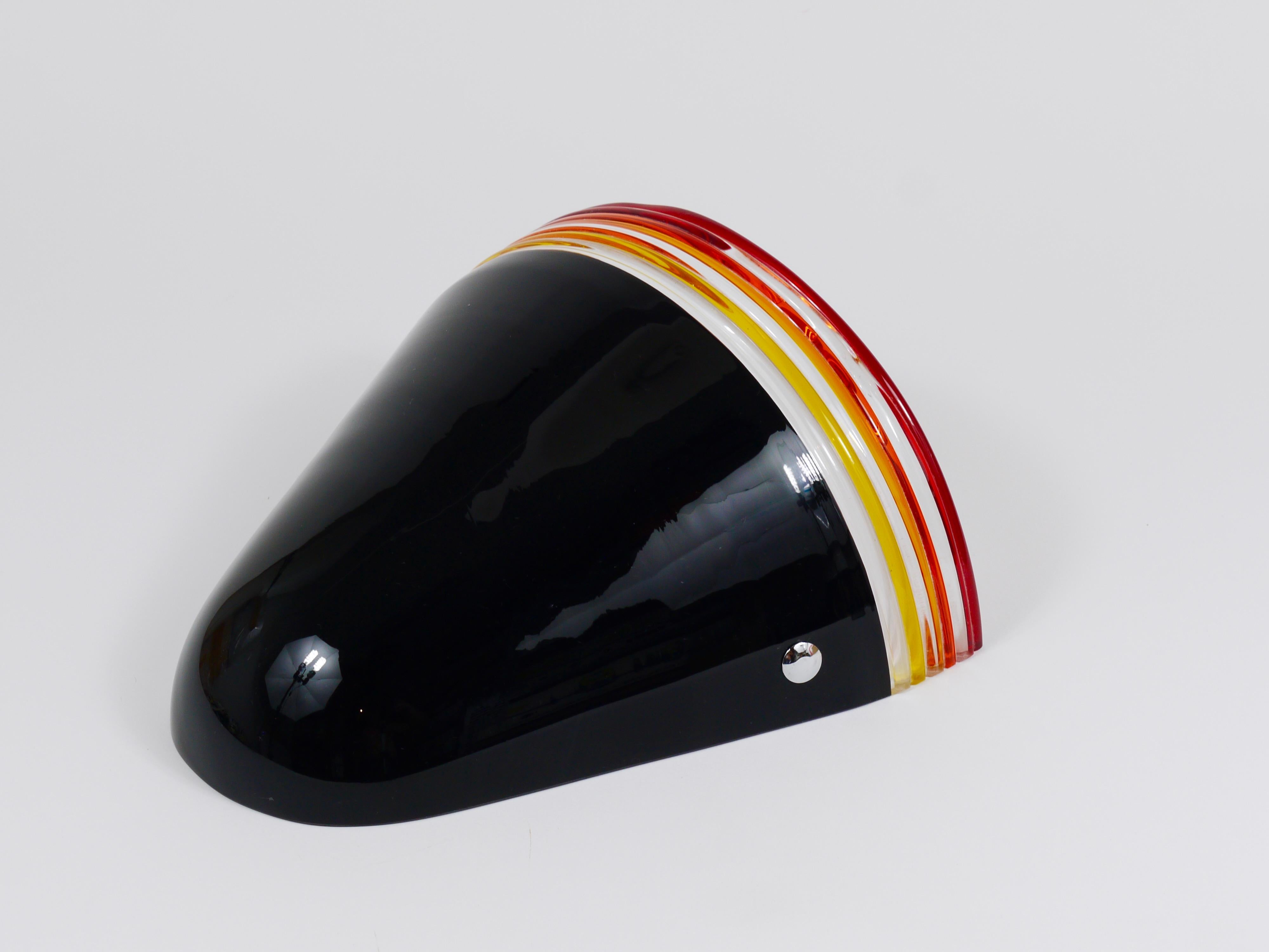 Roberto Pamio Febo Wall Lamp Sconce, Black Murano Glass, Leucos, Italy, 1980s For Sale 10