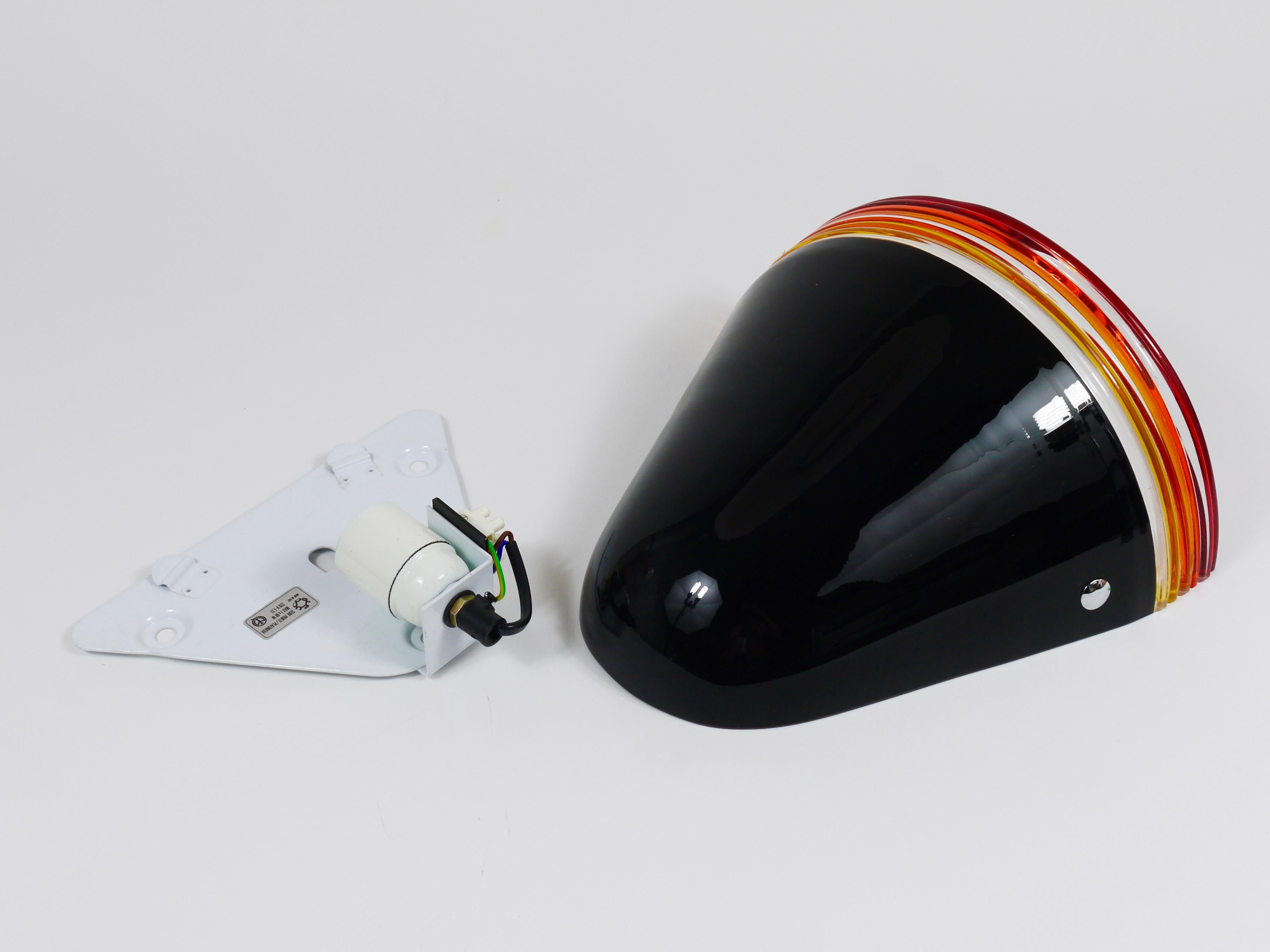 Roberto Pamio Febo Wall Lamp Sconce, Black Murano Glass, Leucos, Italy, 1980s For Sale 12
