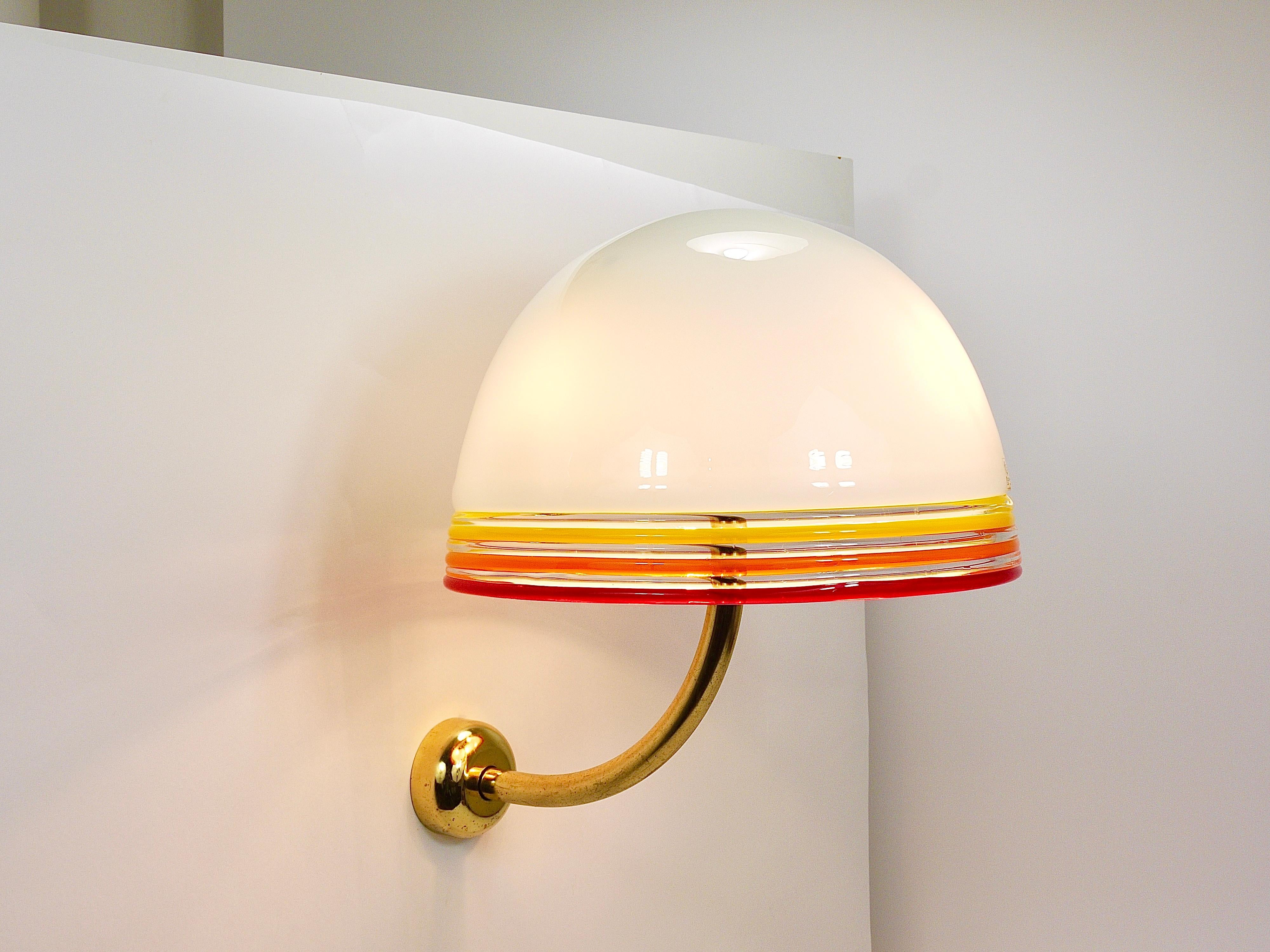 Roberto Pamio Febo Lampade da parete, ottone, vetro di Murano, Leucos, Italia, anni '70 in vendita 5