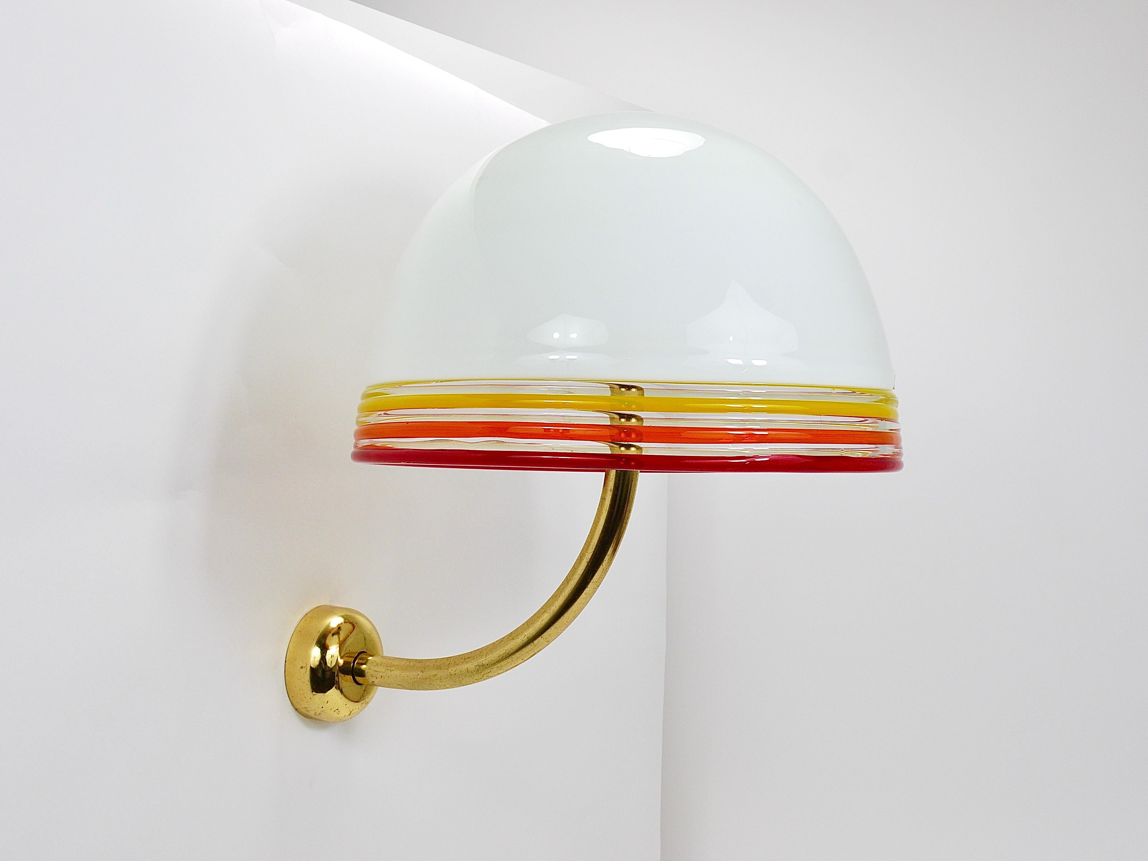 Roberto Pamio Febo Lampade da parete, ottone, vetro di Murano, Leucos, Italia, anni '70 in vendita 8