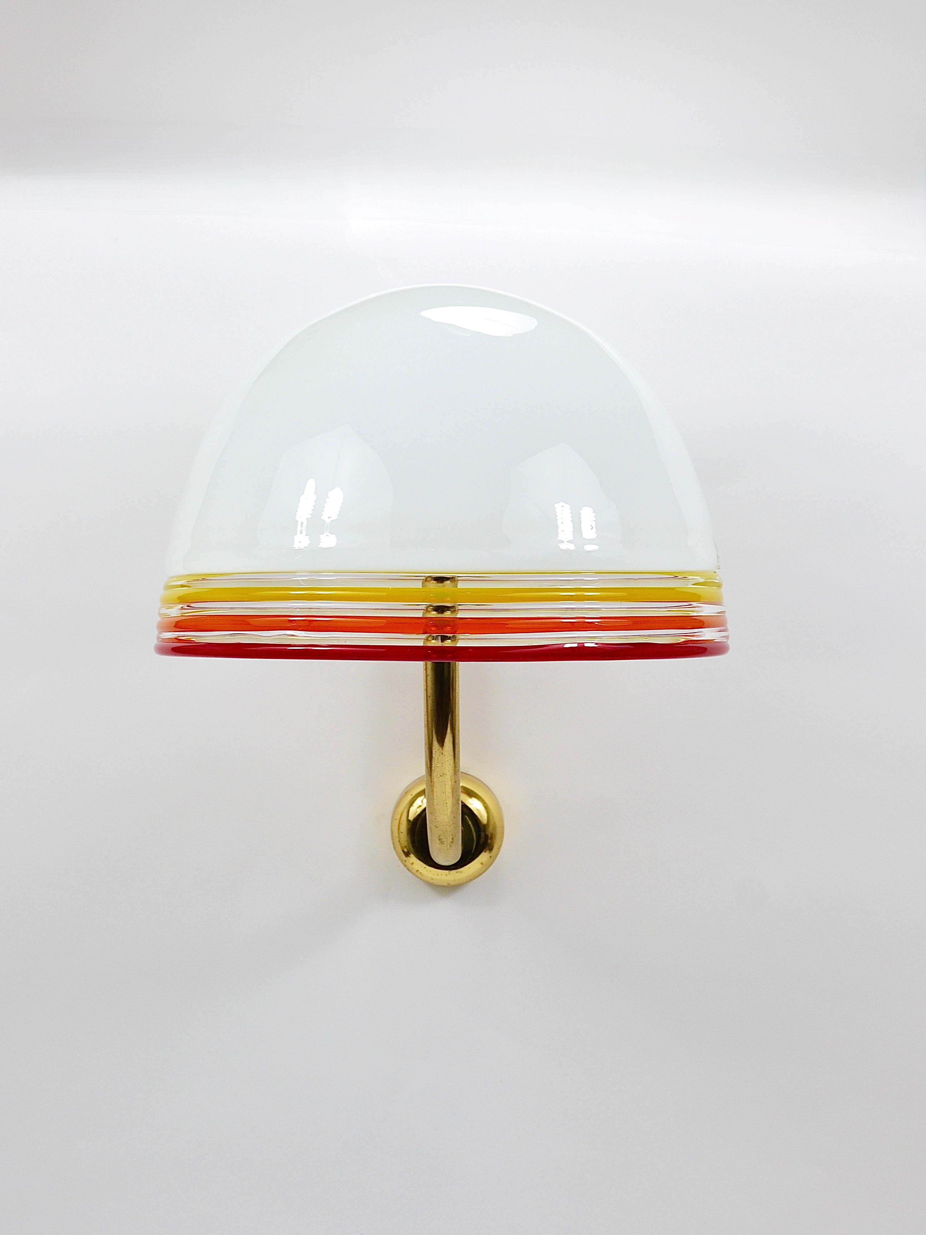 Roberto Pamio Febo Lampade da parete, ottone, vetro di Murano, Leucos, Italia, anni '70 in vendita 9
