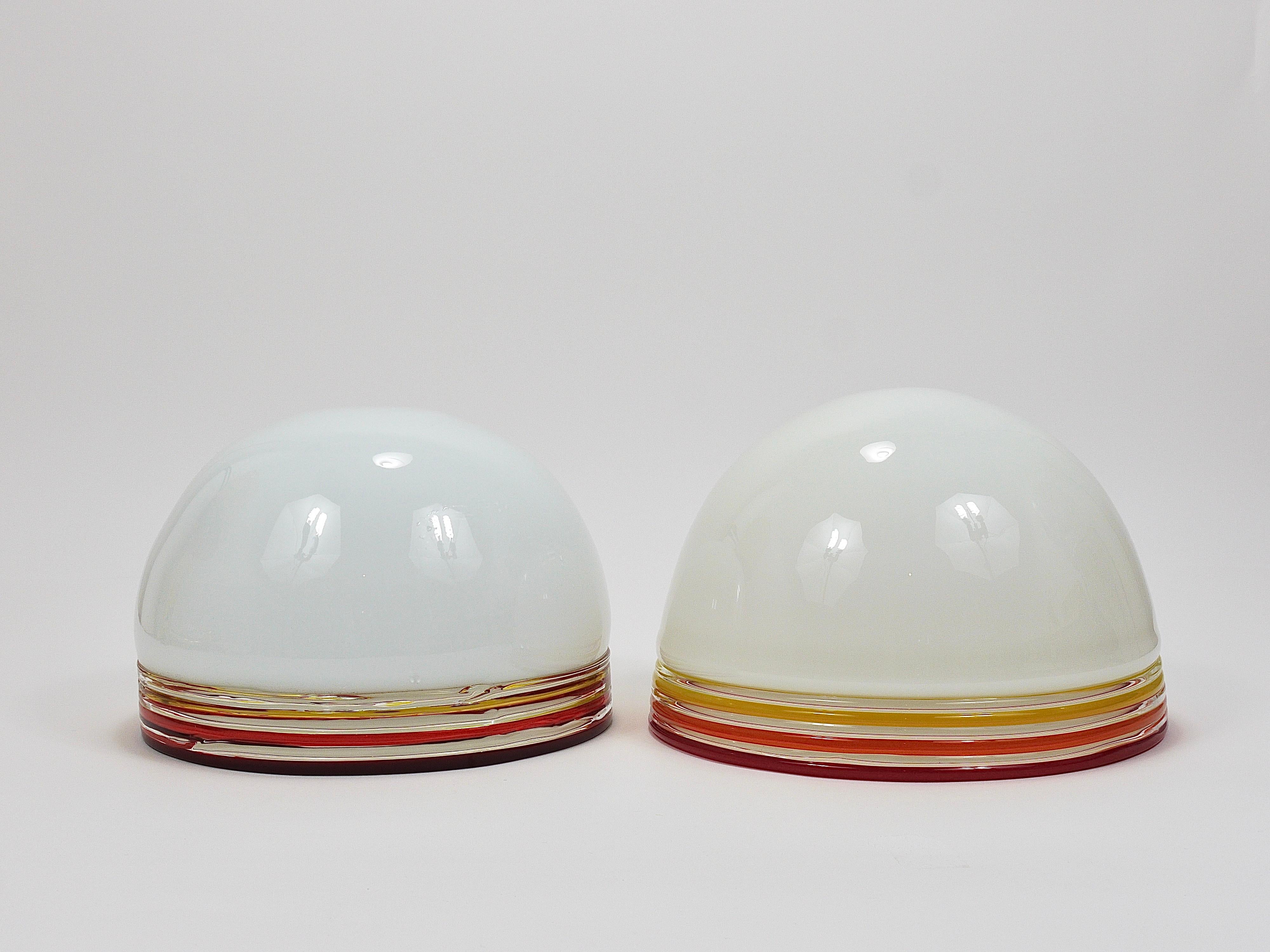 Roberto Pamio Febo Lampade da parete, ottone, vetro di Murano, Leucos, Italia, anni '70 in vendita 10