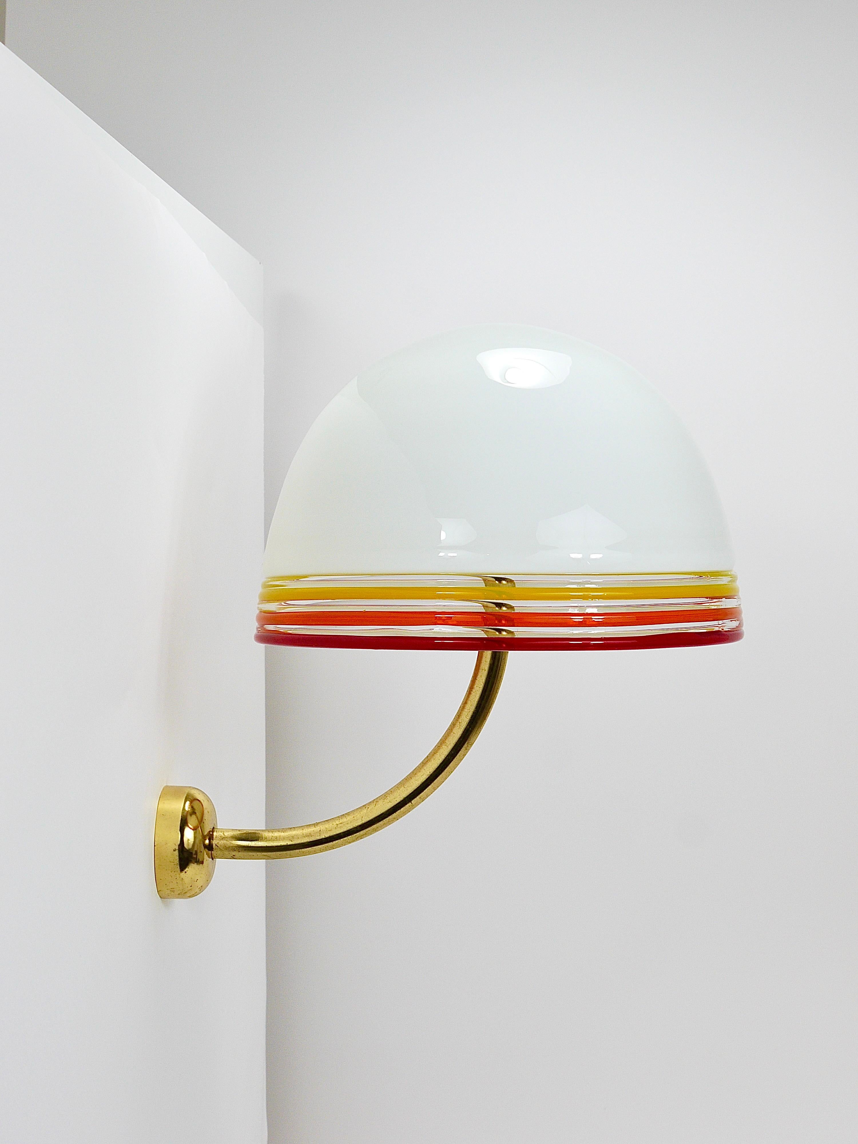 Roberto Pamio Febo Lampade da parete, ottone, vetro di Murano, Leucos, Italia, anni '70 in vendita 2