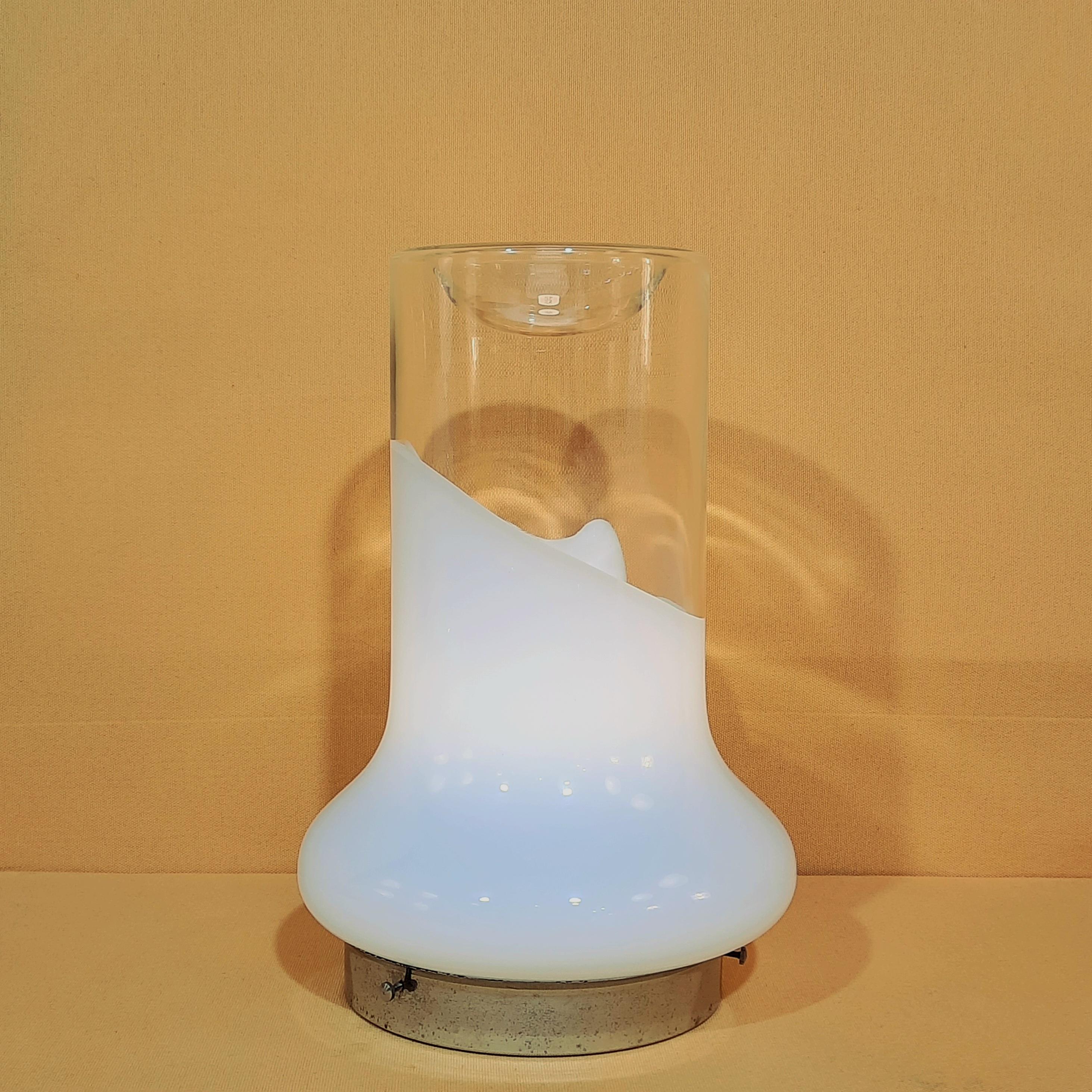 Italian Roberto Pamio, Leucos, italian murano glass table light, 1970 For Sale