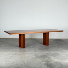 Roberto Poggi for Poggi, Model TL63 Solid Walnut Dining Table, Italy 1960s