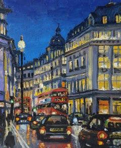 London Oxford street, Painting, Oil on Canvas