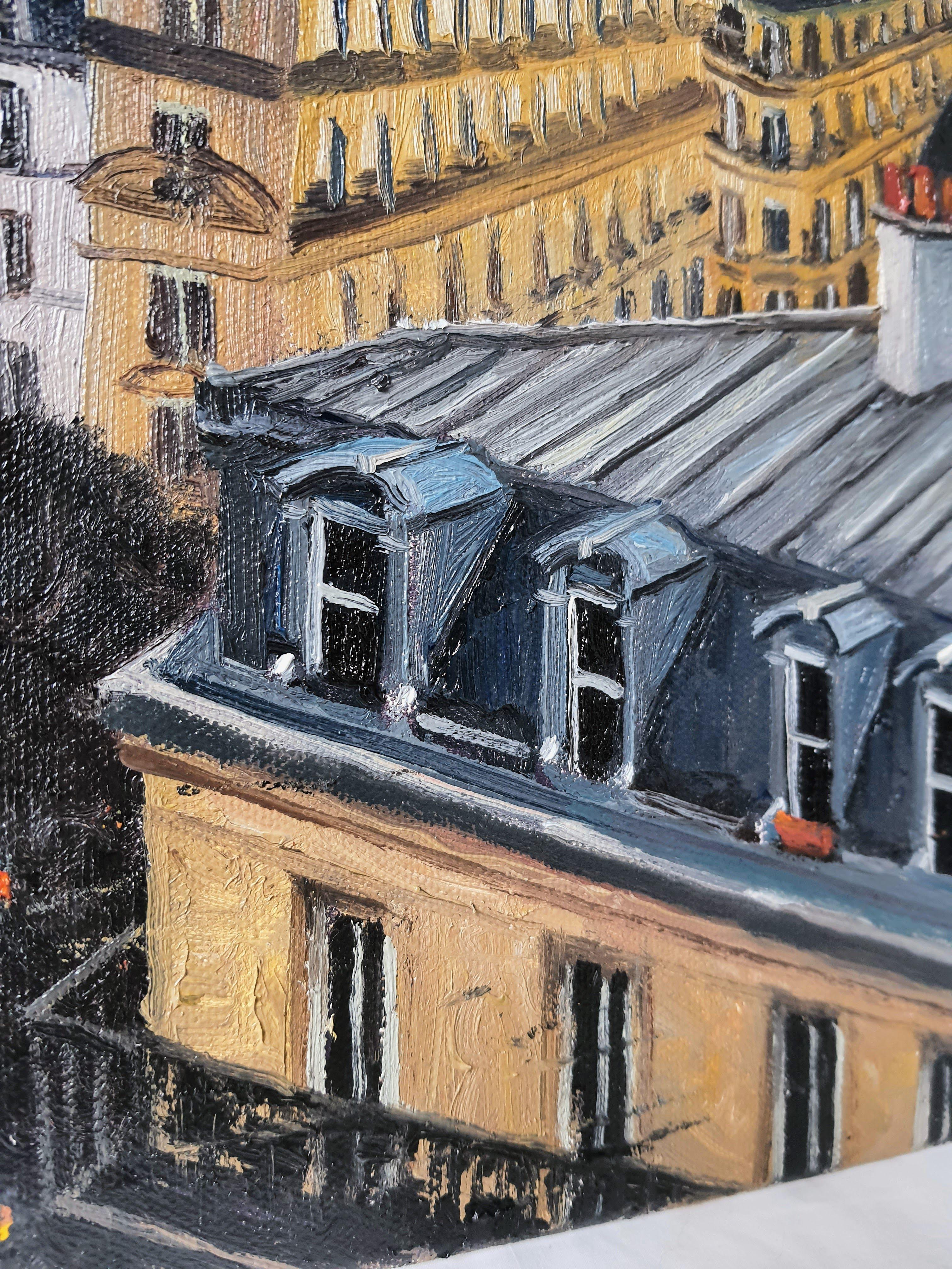 Vista de París, Pintura, Óleo sobre lienzo - Painting Impresionista de Roberto Ponte