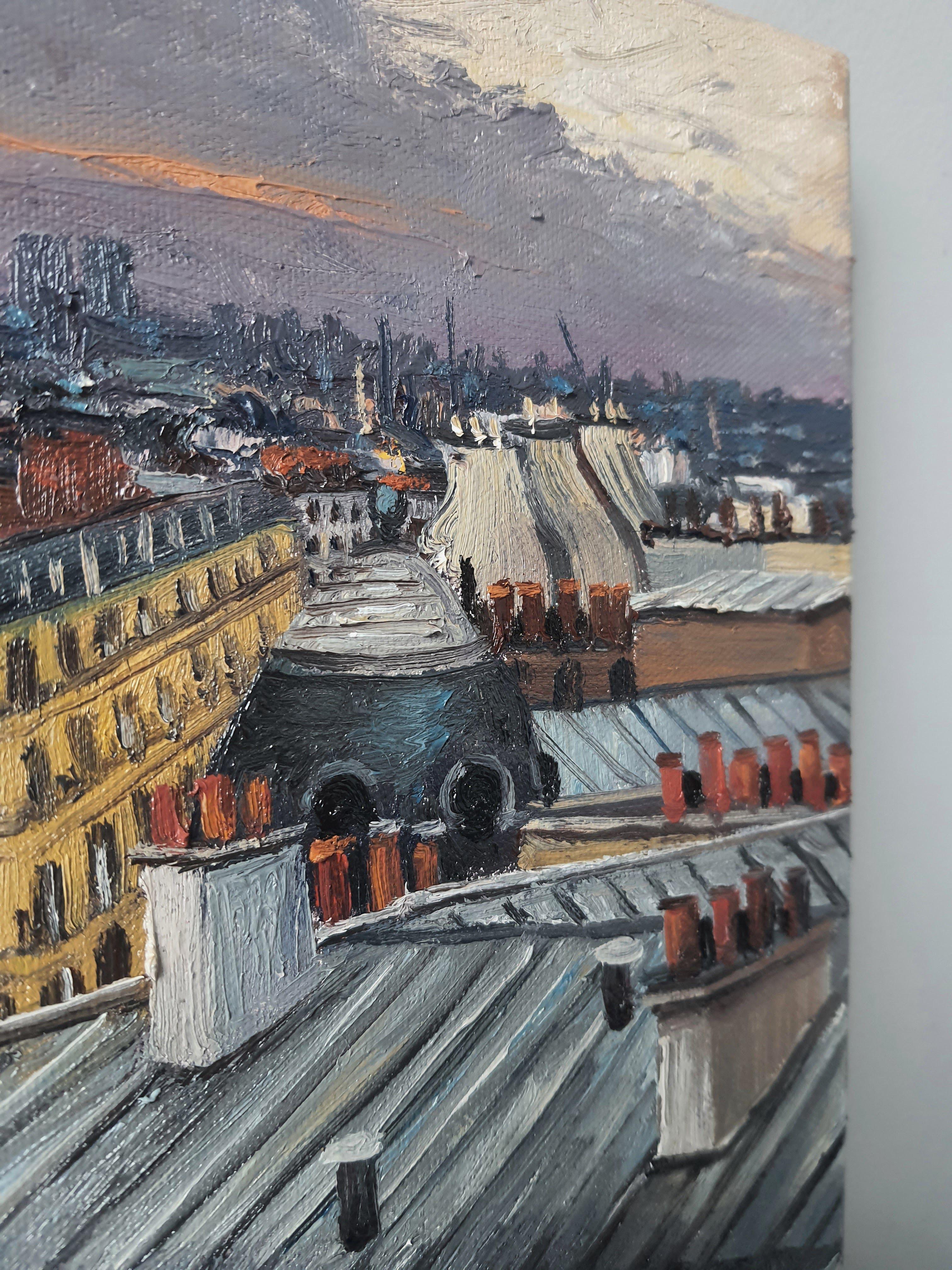 CUADRO AL ÓLEO SOBRE LIENZO TENSADO, PINTADO TANTO CON PINCEL COMO CON ESPÁTULA, BARNIZADO Y LISTO PARA COLGAR. TAMAÑO: 16 pulg X 12 pulg ESTILO: Paisaje urbano impresionista Soy un artista e ilustrador residente en Londres, Reino Unido. A lo largo