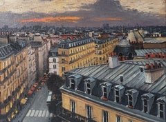 Vue de Paris, peinture à l'huile sur toile