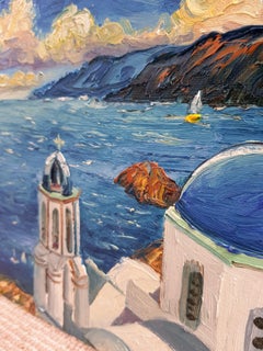View of Santorini, Painting, Oil on Canvas