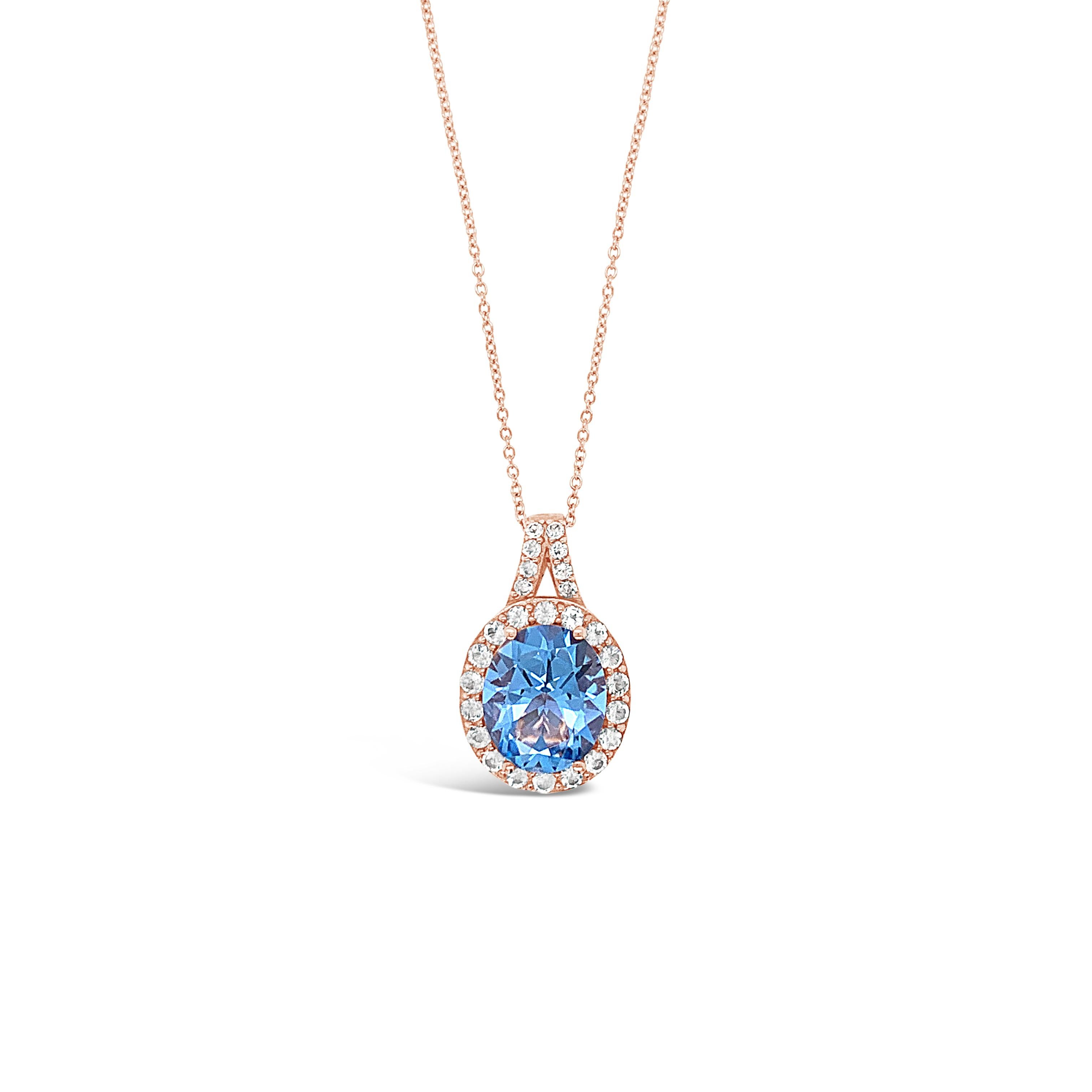 Roberto Ricci® Pendant featuring 5 cts. Ocean Blue Topaz™, 3/4 cts. Vanilla Topaz™, set in 14K Strawberry Gold®. Please feel free to reach out with any questions! Item comes with a suede pouch!
