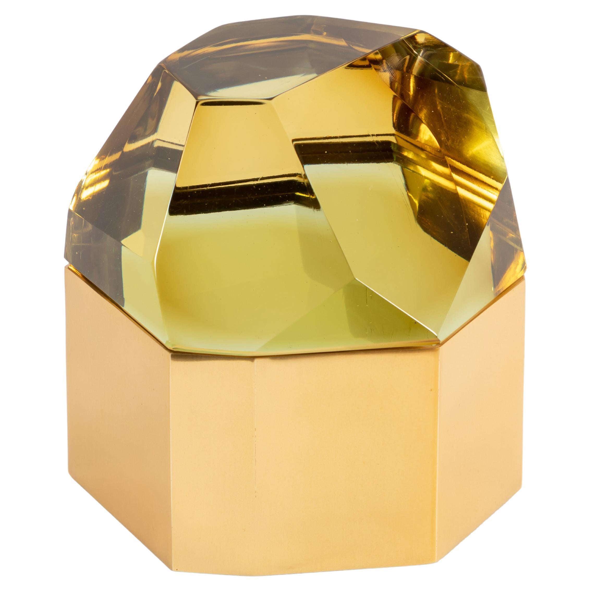 Roberto Rida Amber 'Diamante Murano' Large Glass Box