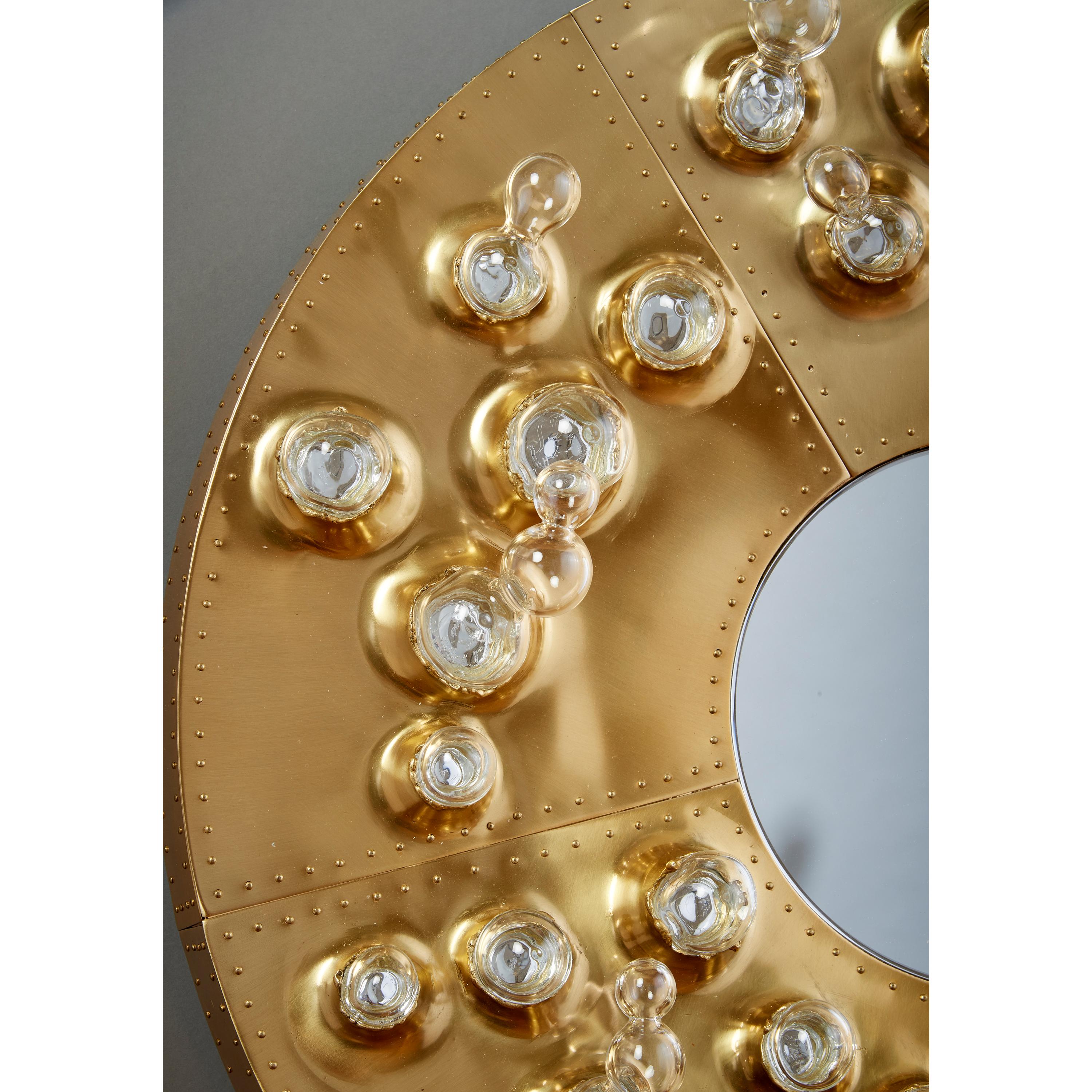 Roberto Rida and Simone Crestani: Gilt Bronze Hubble Bubble Mirror, Italy 2019 4