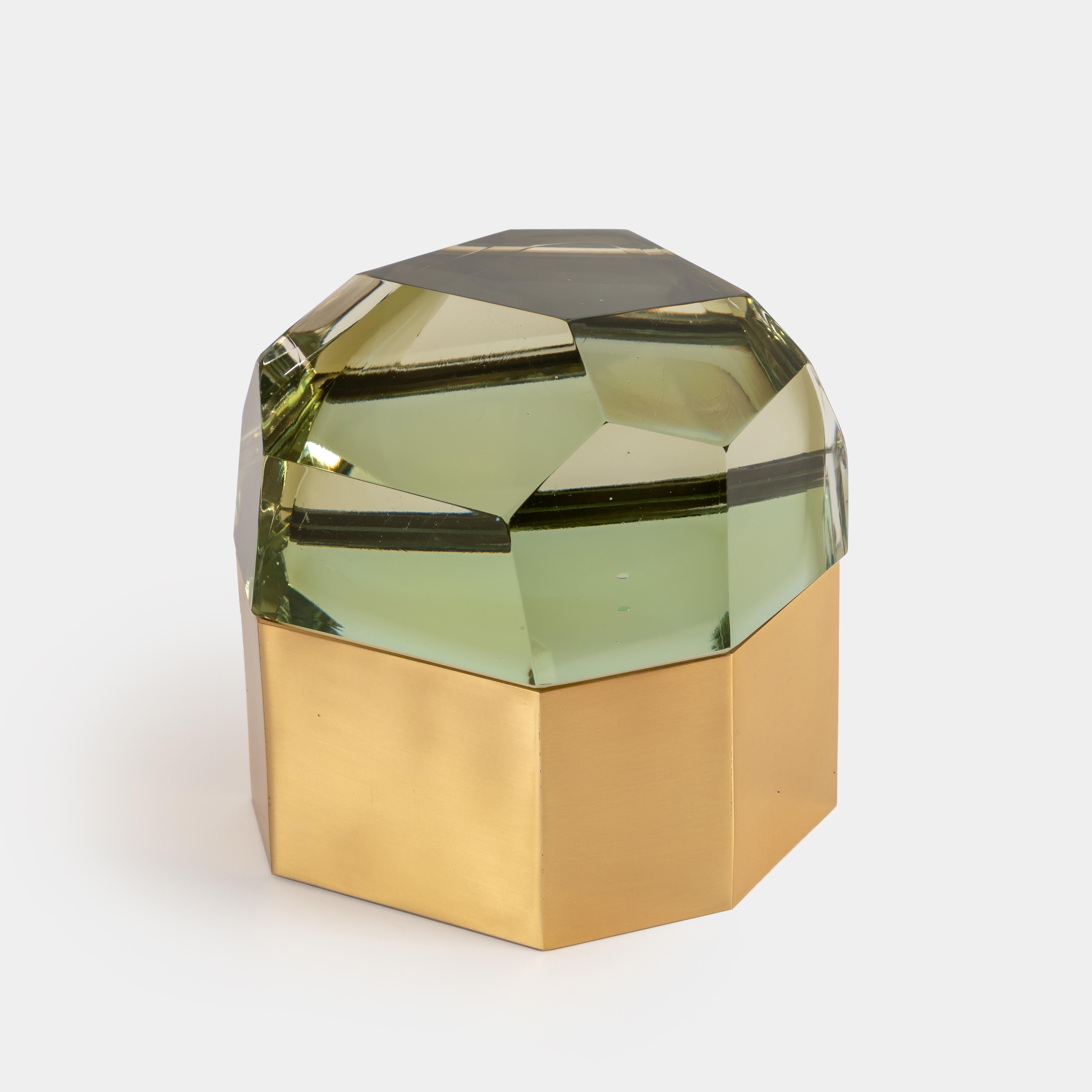 Mid-Century Modern Roberto Rida 'Diamante Murano' Large Glass Box
