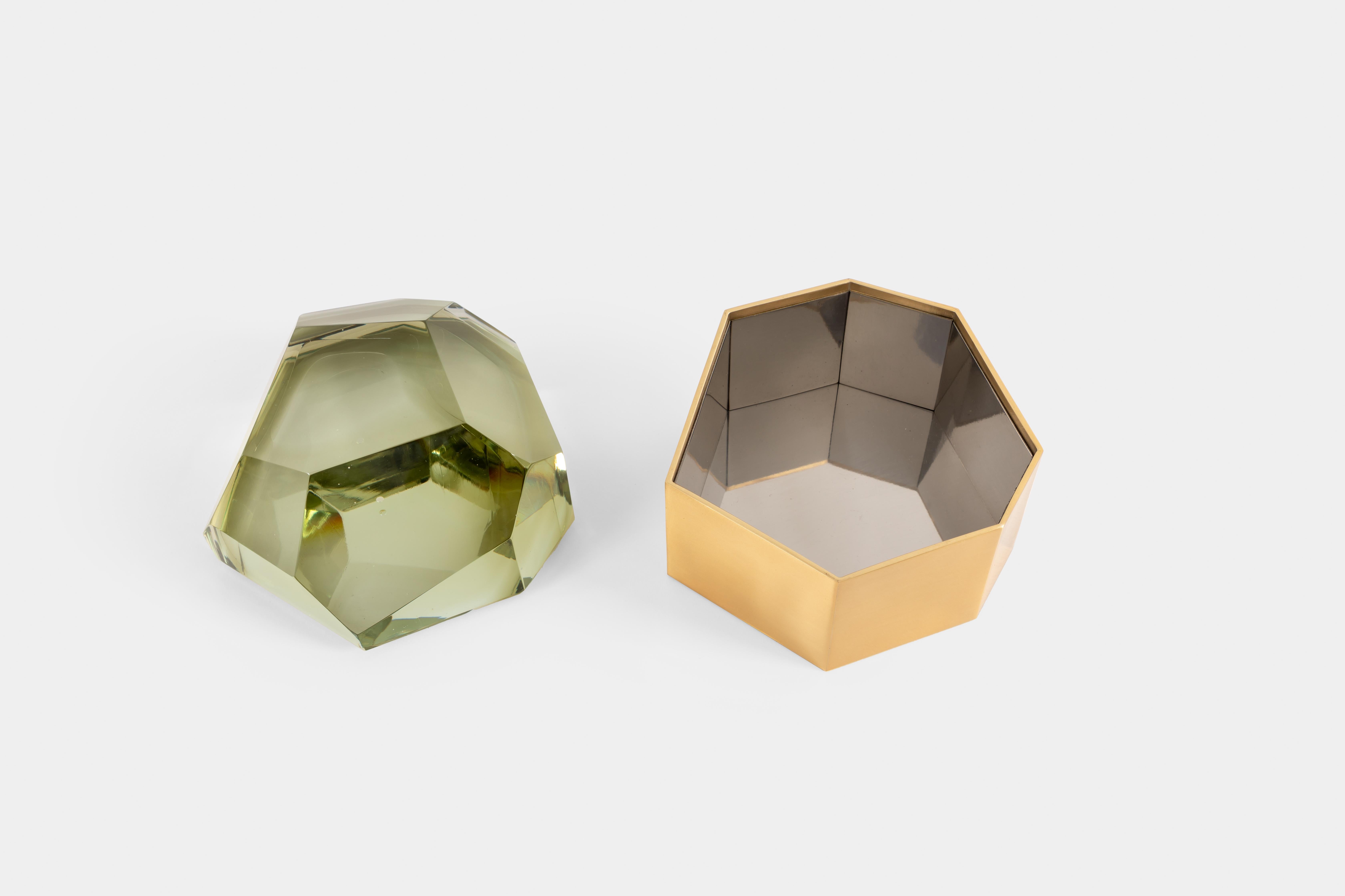 Italian Roberto Rida 'Diamante Murano' Large Glass Box