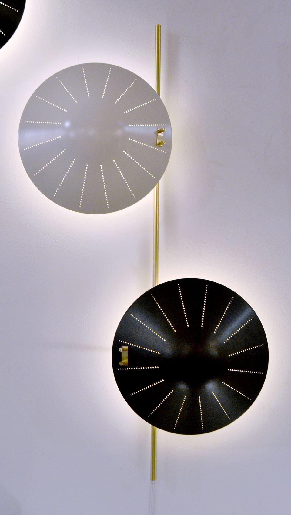 Painted Roberto Rida Perforated Disc Sconces, Italy 2013