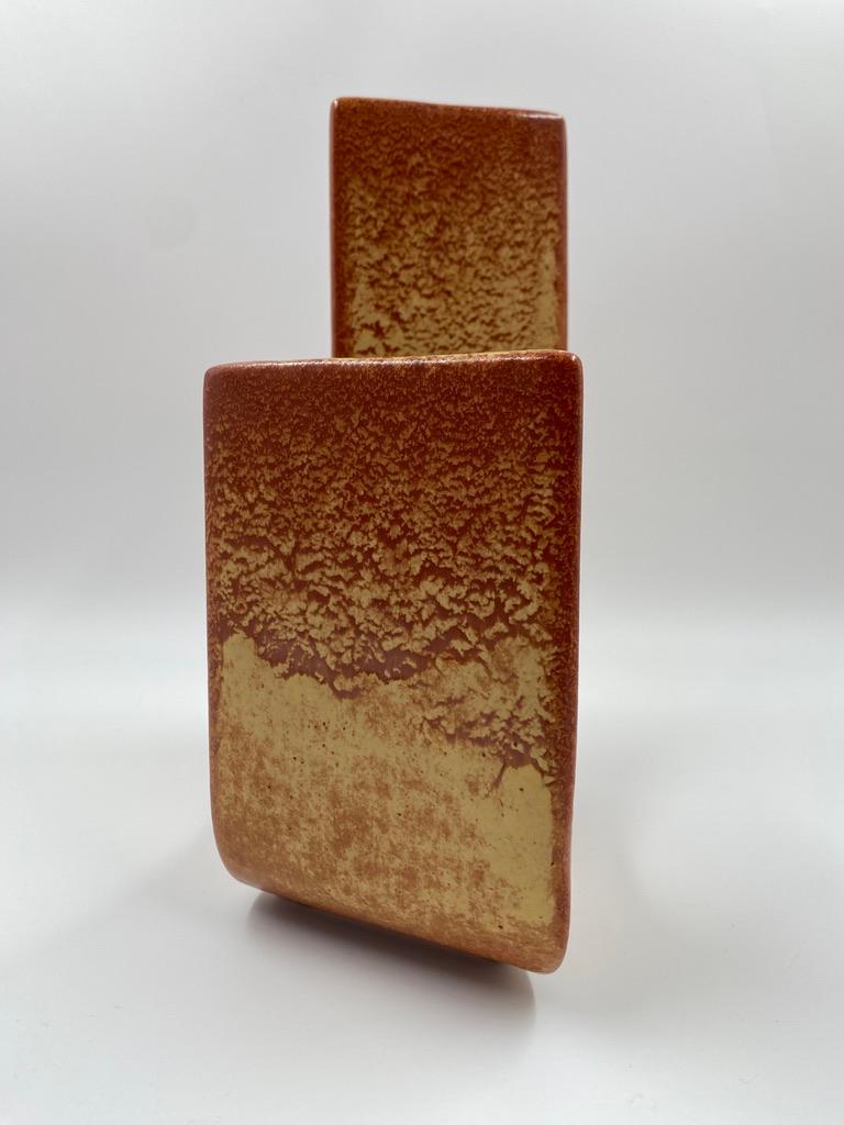 Vernissé Vase de cheminée Roberto Rigon pour Bertoncello Ceramiche D'Arte - Italie en vente