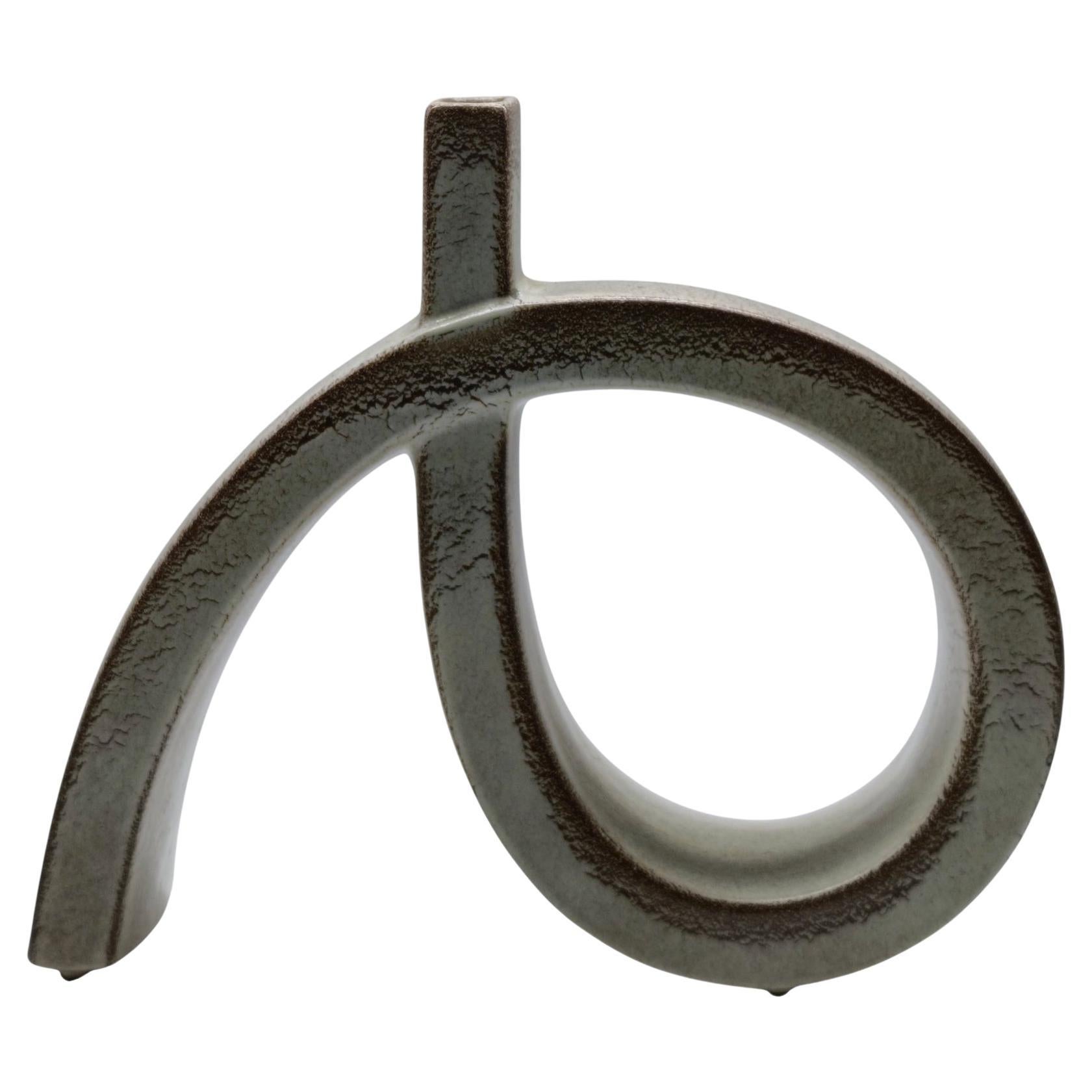 Roberto Rigon per Bertoncello Vaso Monofiore in Ceramica, Italia 1970s en vente