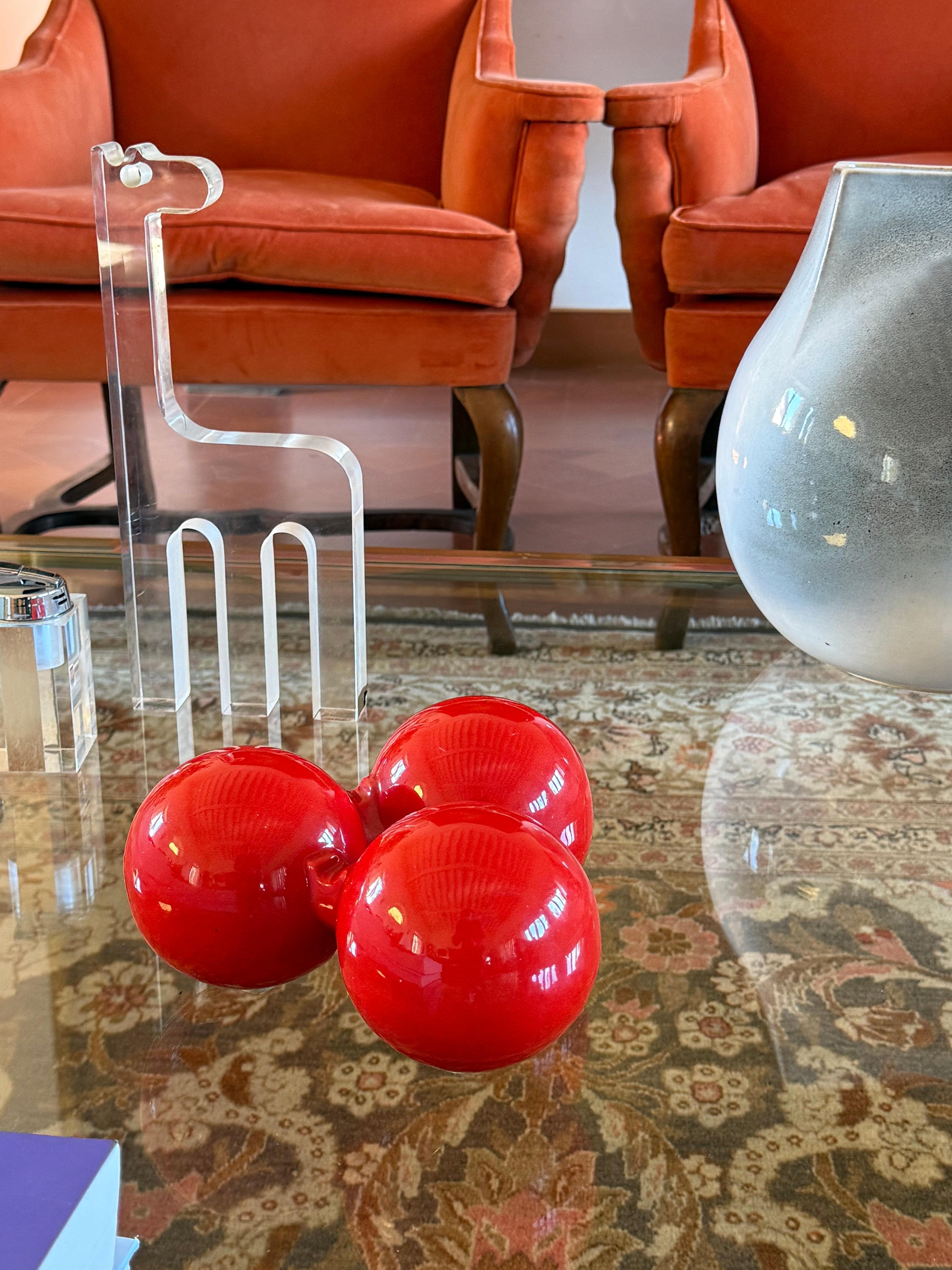 Late 20th Century Roberto Rigon, Space age red ceramic ashtray, Bertoncello Italy ca. 1970 in vendita