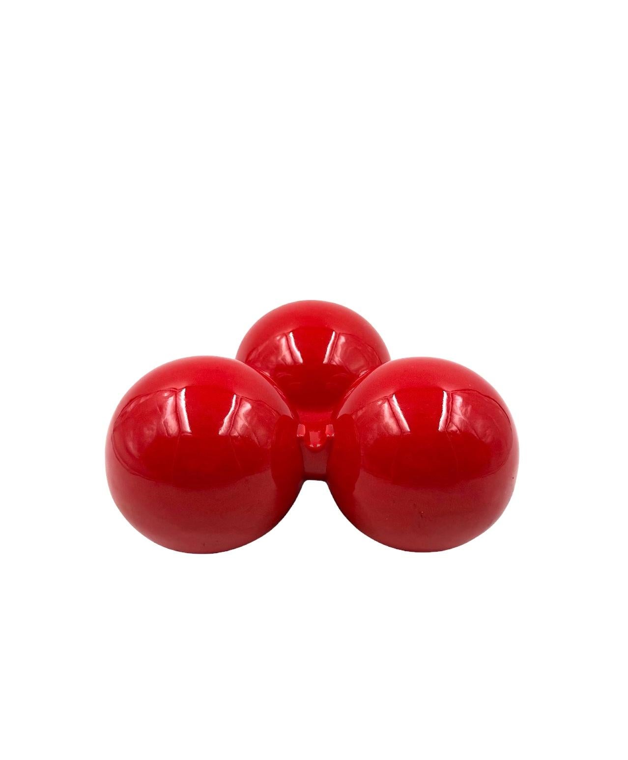 Roberto Rigon, Space age red ceramic ashtray, Bertoncello Italy ca. 1970 in vendita 1