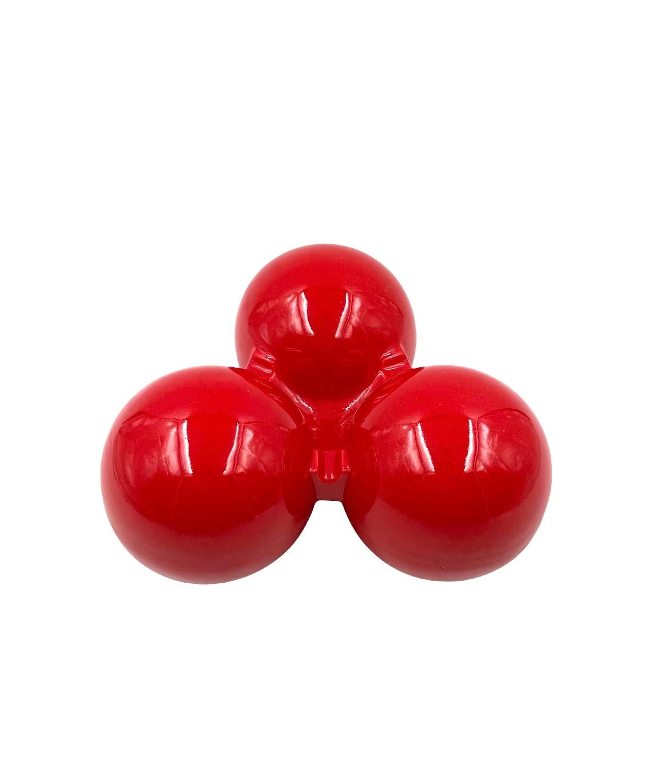 Roberto Rigon, Space age red ceramic ashtray, Bertoncello Italy ca. 1970 in vendita 2