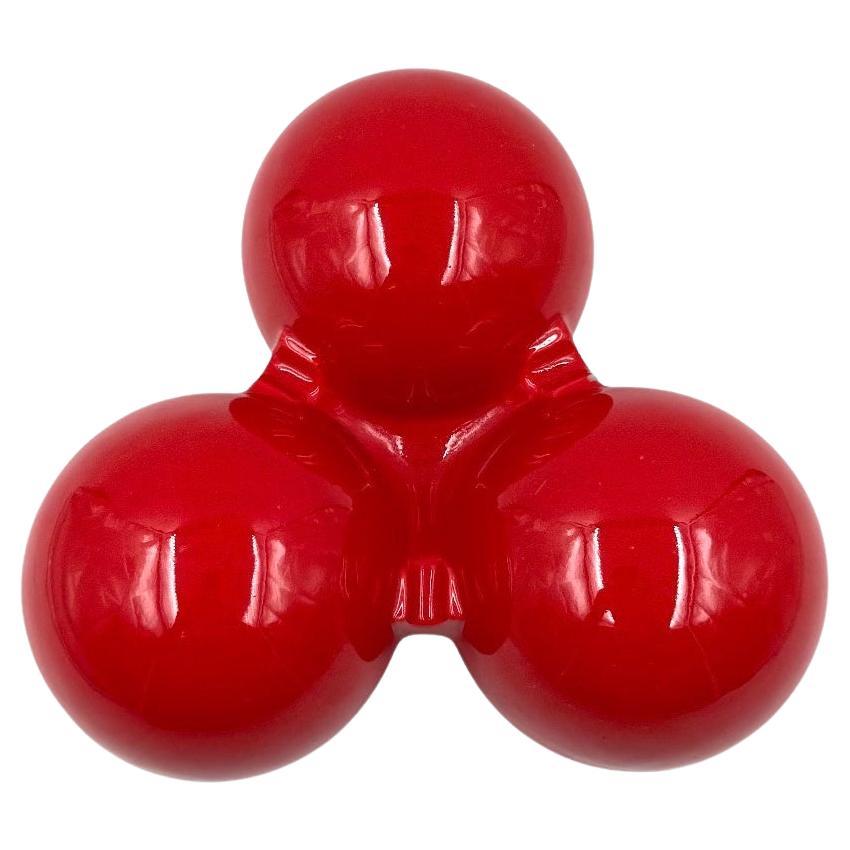 Roberto Rigon, Space age red ceramic ashtray, Bertoncello Italy ca. 1970 in vendita