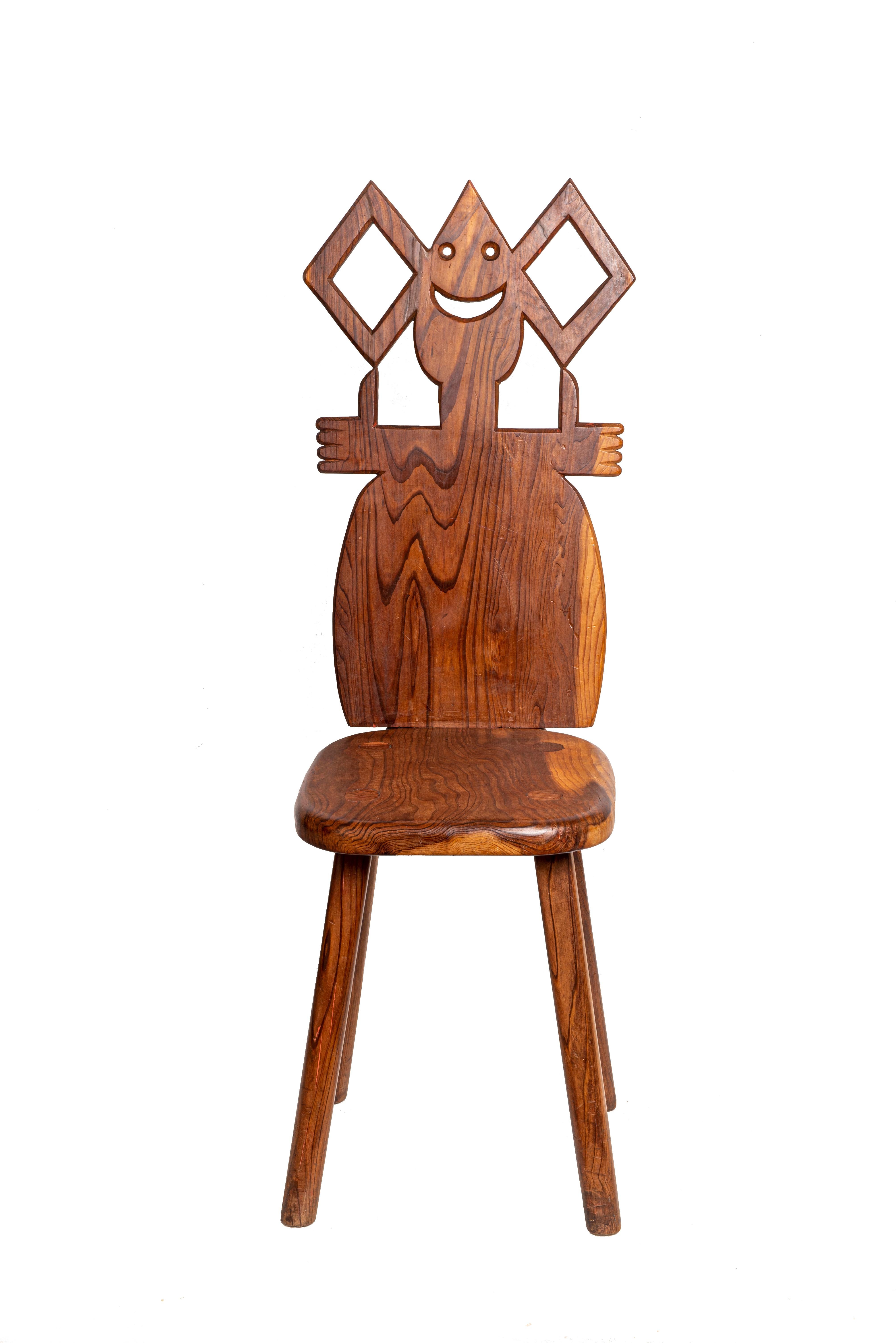 Roberto Sebastian Matta Romborecchio wooden chair, one of two