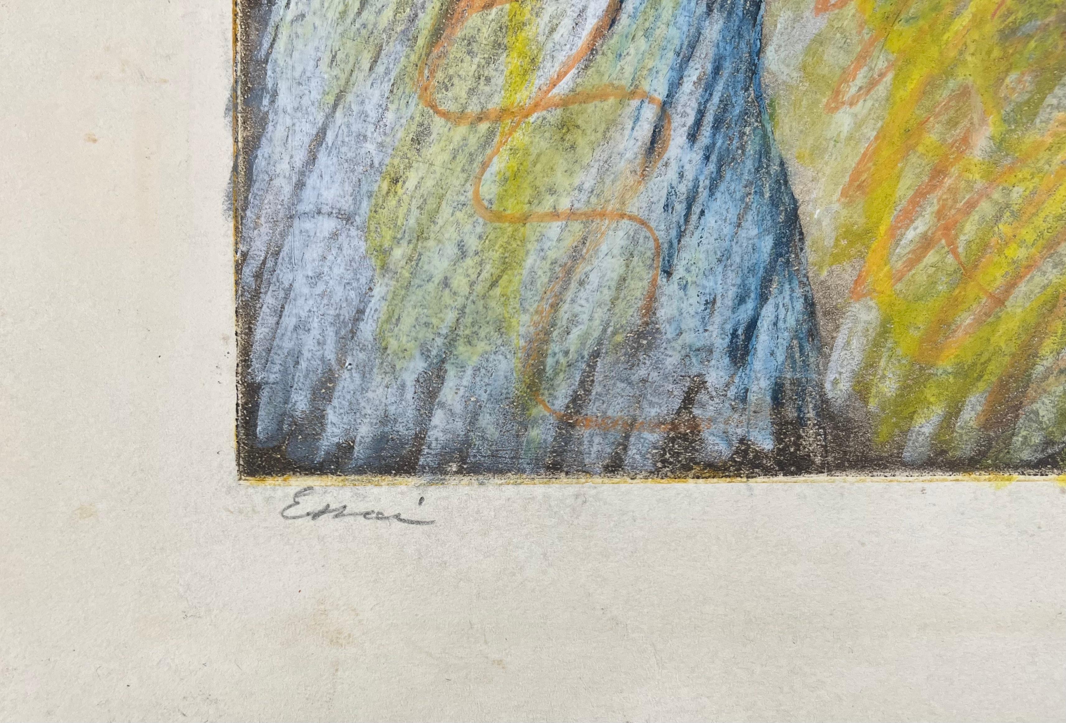 Roberto Sebastián Matta (1911-2002)
Feuilles ouvertes, 1971
Eau-forte et aquatinte, largement coloriée à la main au pastel
Signée au crayon et annotée 