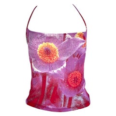Roberto Spring 2000 Flower Print Mesh Top
