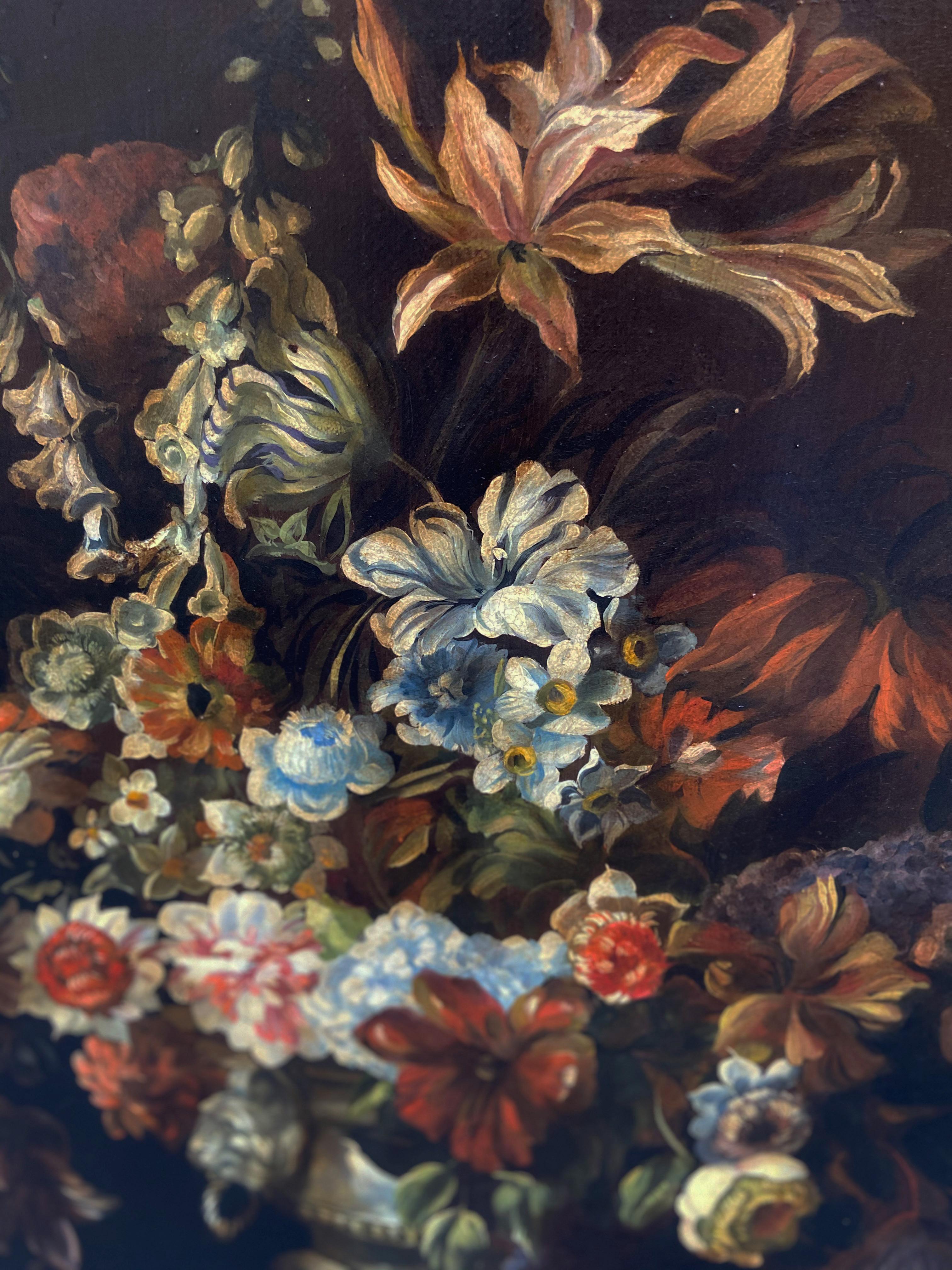 FLOWERS - Dutch Flemish School - Italian Still life Oil on Canvas Painting 6