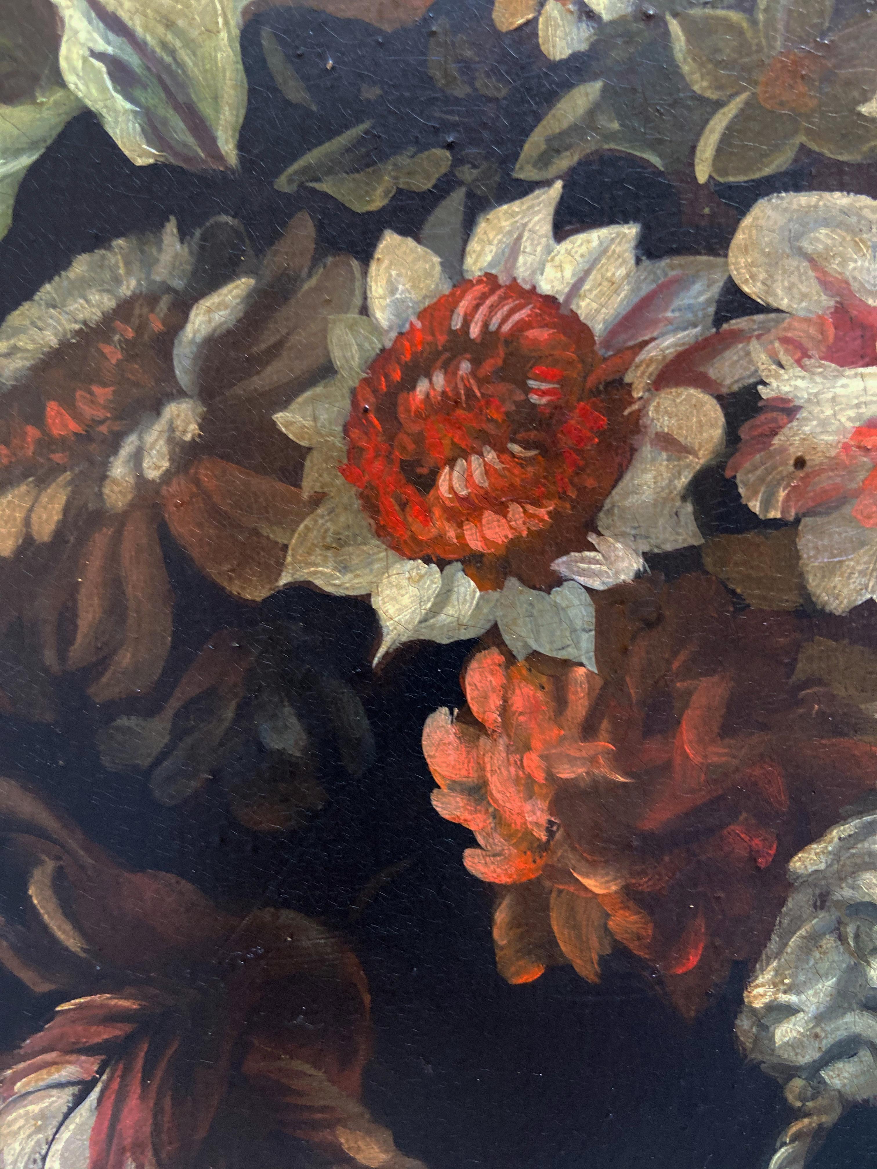 FLOWERS - Dutch Flemish School - Italian Still life Oil on Canvas Painting 11