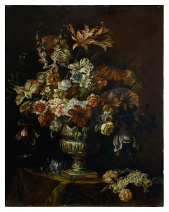 FLOWERS - Dutch Flemish School - Italian Still life Oil on Canvas Painting