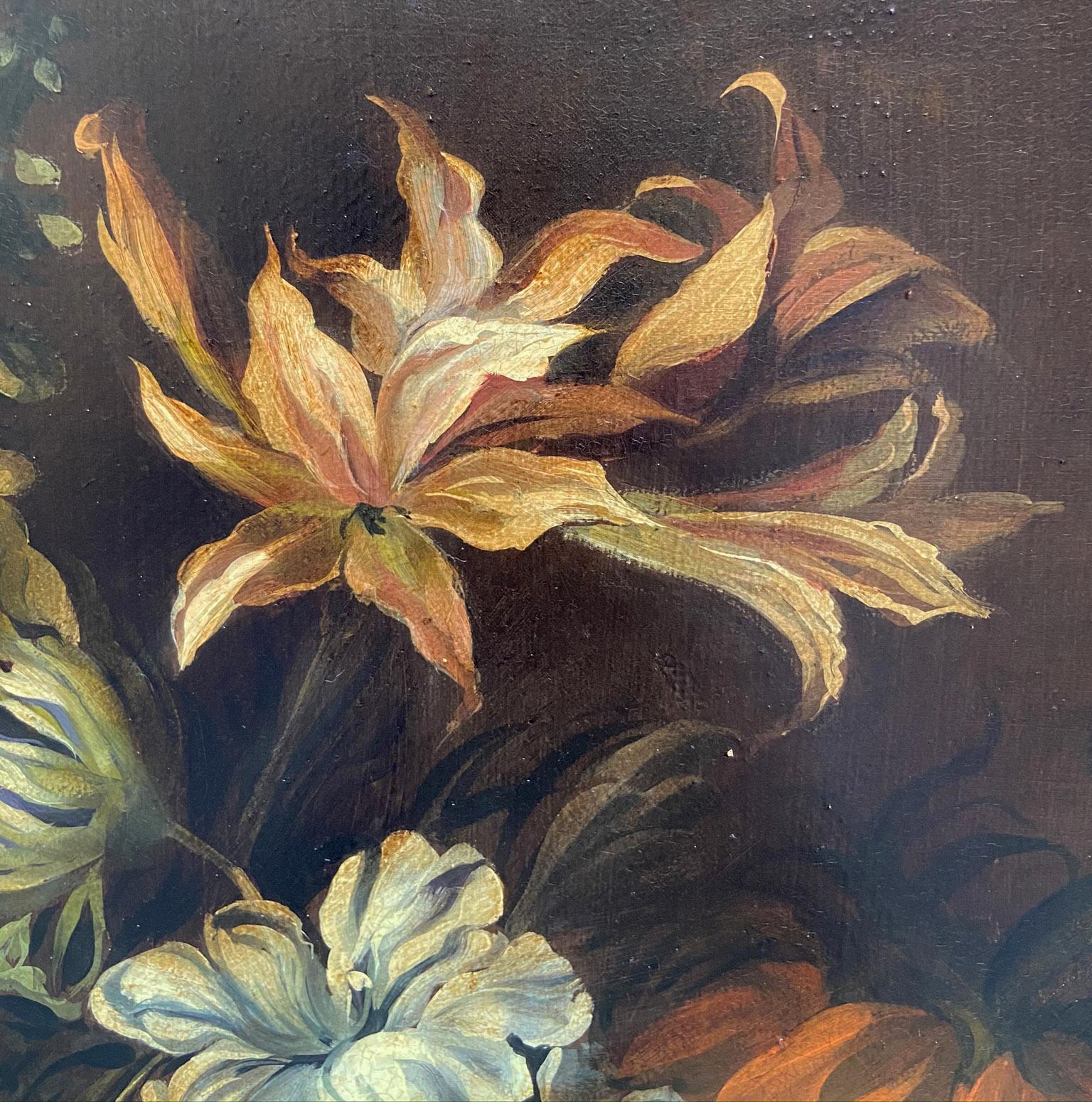 FLOWERS - Dutch Flemish School - Italian Still life Oil on Canvas Painting 1