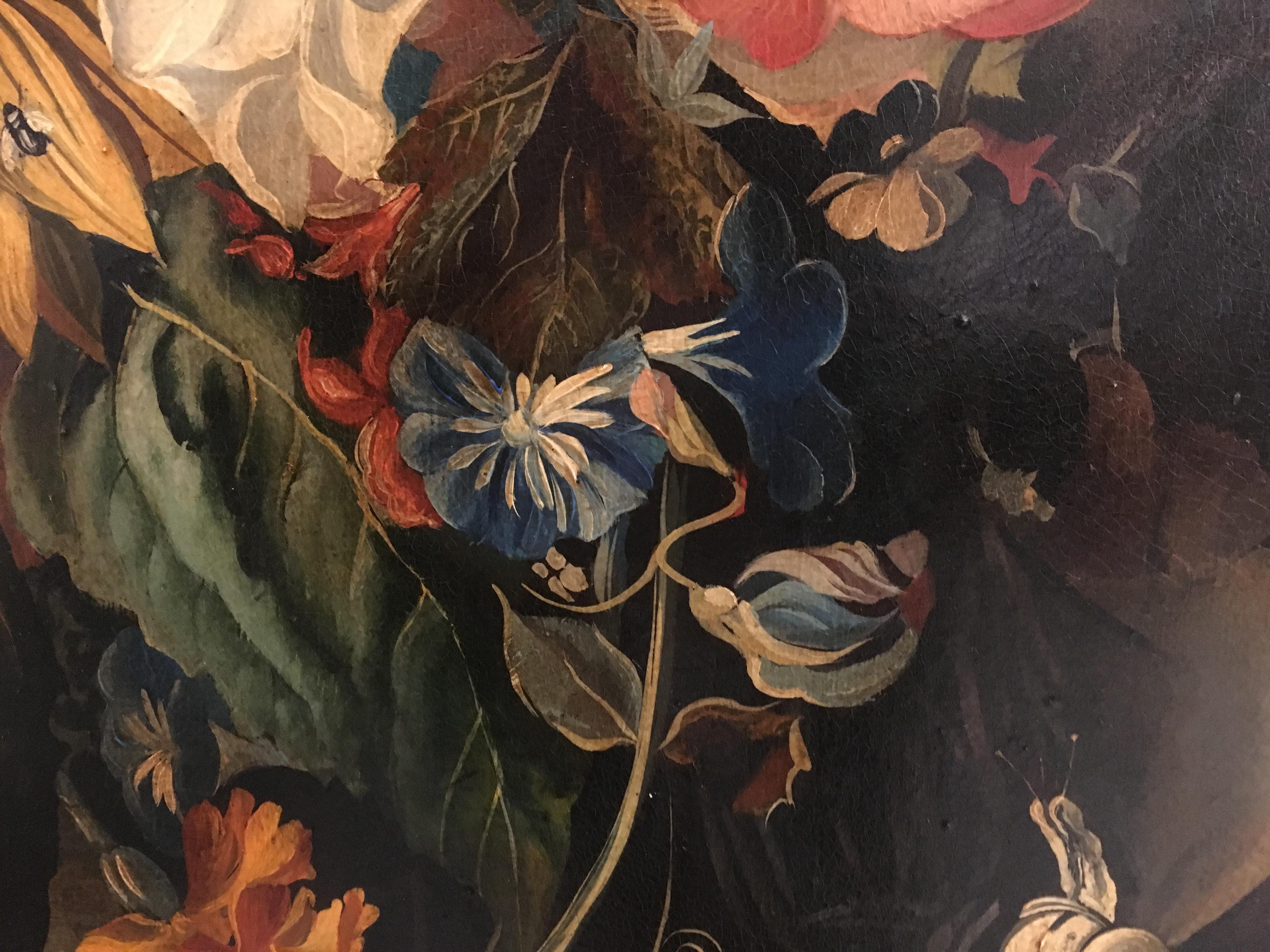 FLOWERS - Dutch Flemish School -  Italian Still Life Oil on canvas  Painting 1