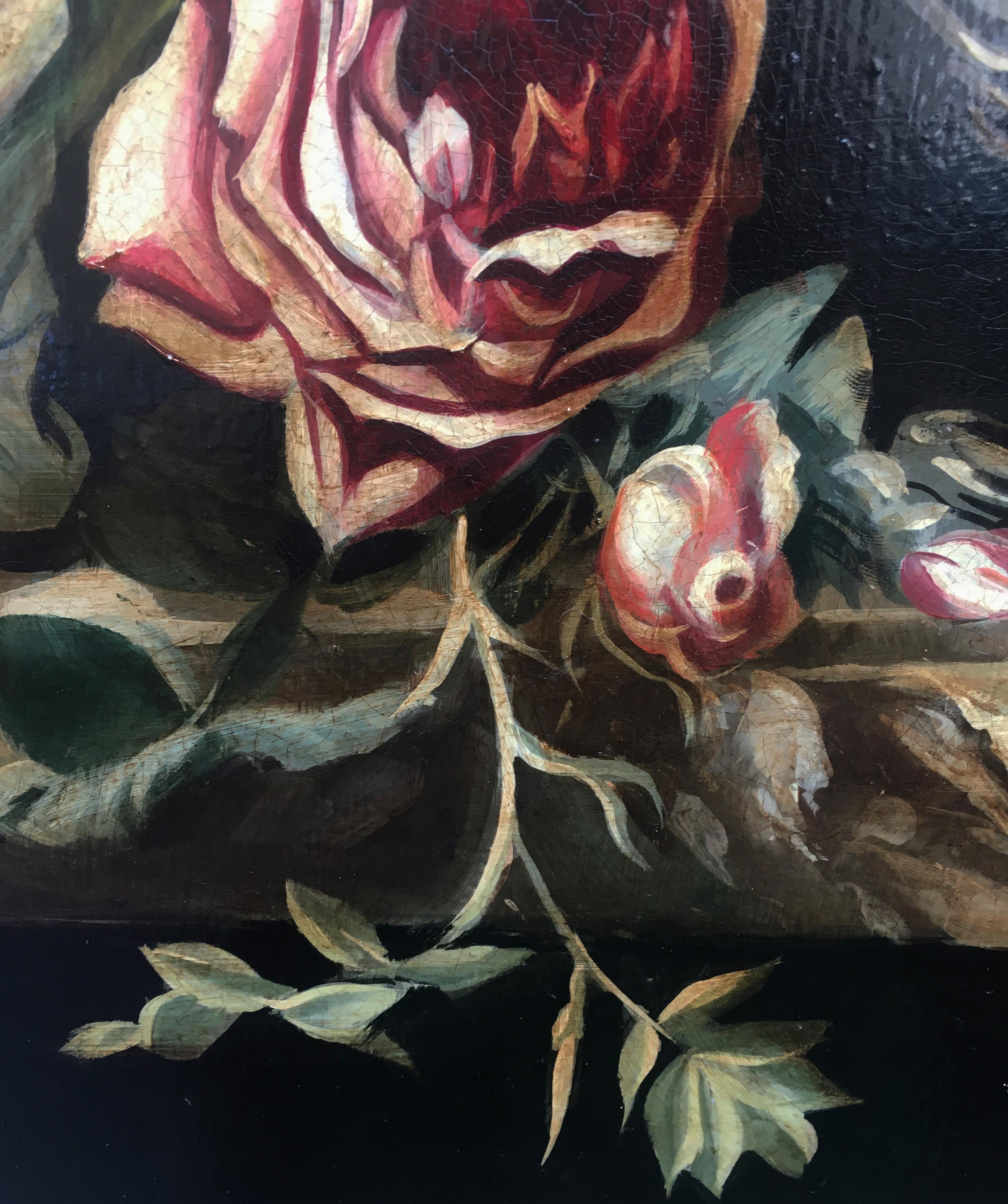 FLOWERS - Roberto Suraci - Still Life Oil on Canvas Italian Painting For Sale 6