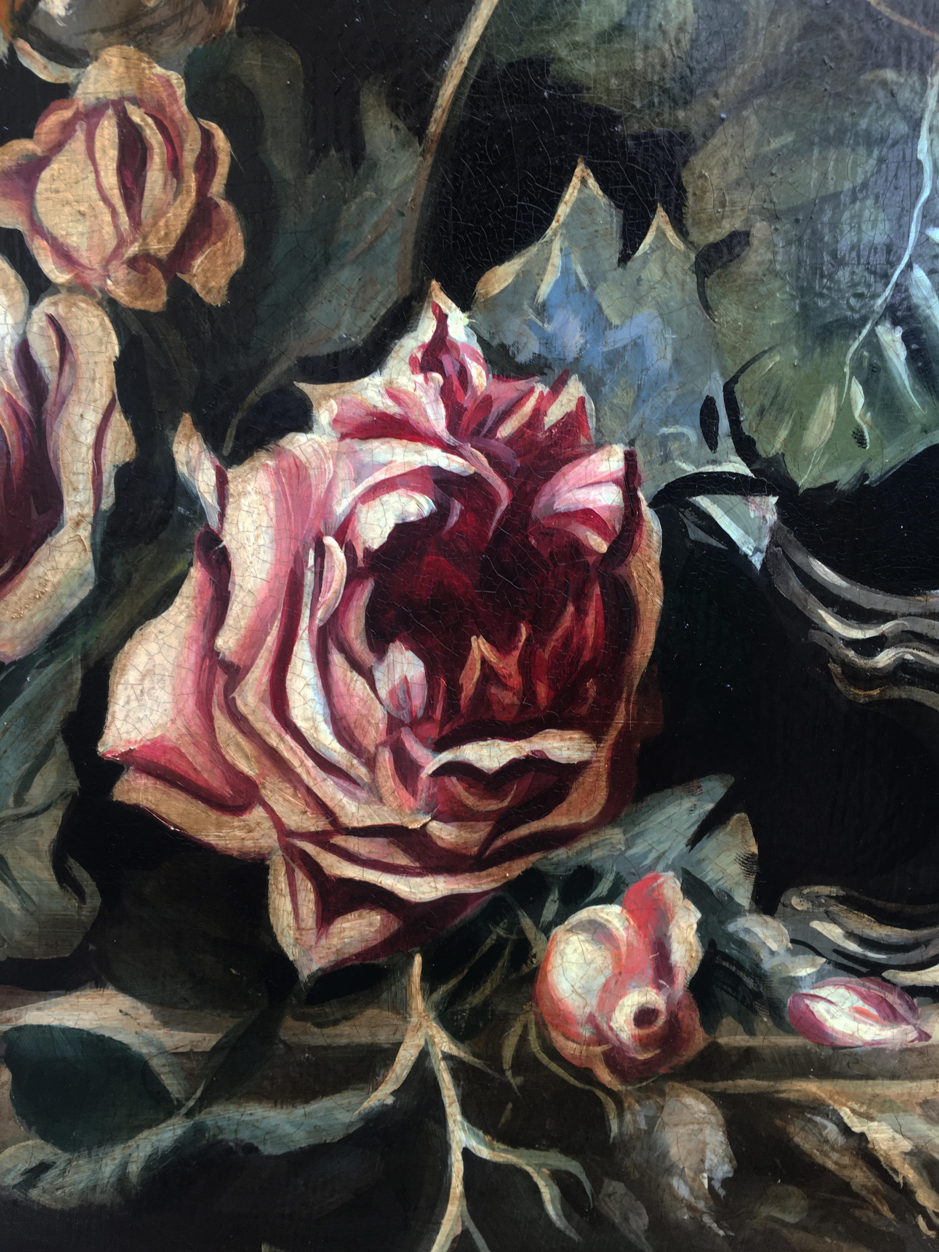 FLEURS - Roberto Suraci - Nature morte Huile sur toile Peinture italienne en vente 3