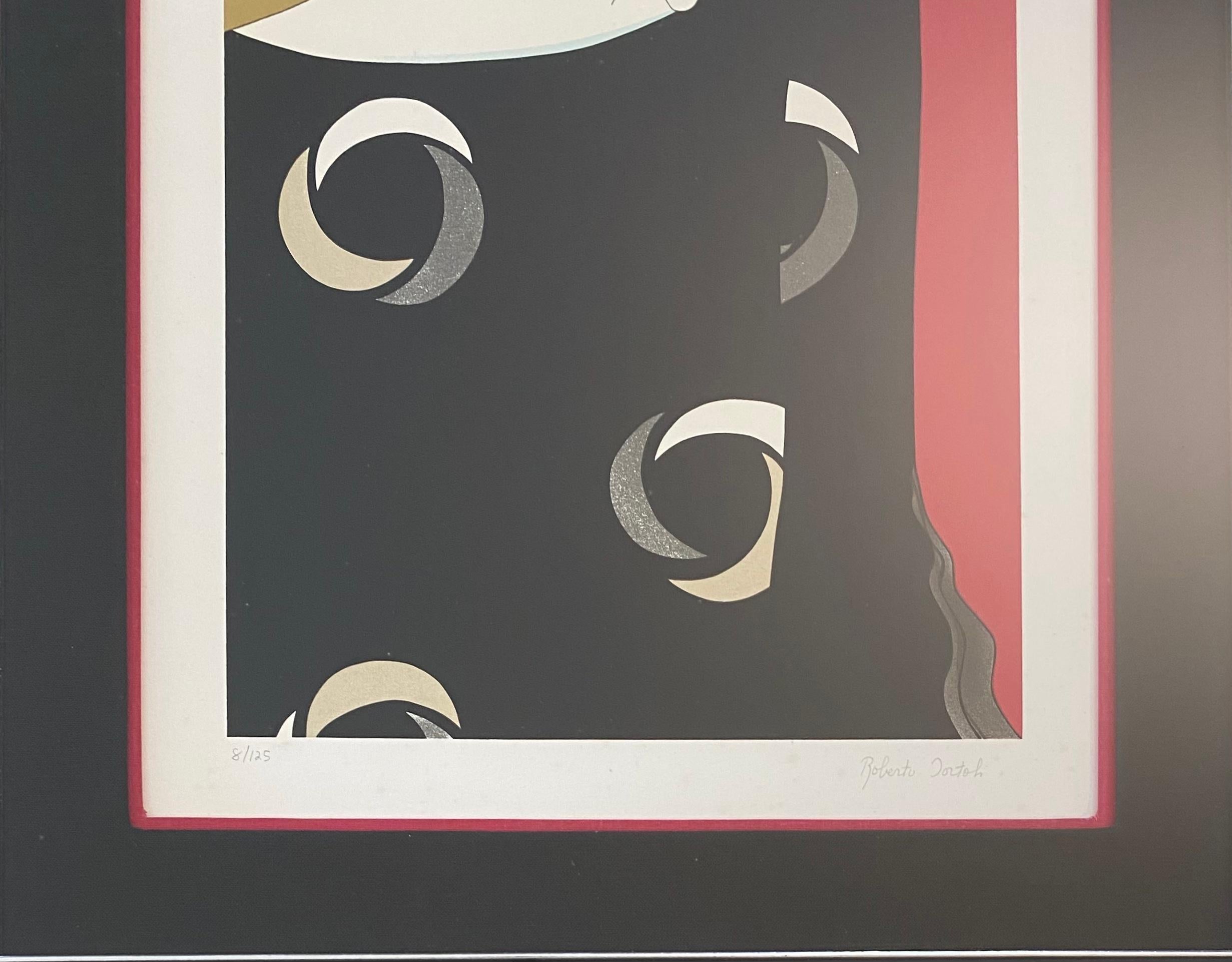 American Roberto Tortoli Art Deco Color Lithograph in the Manner of Erté For Sale