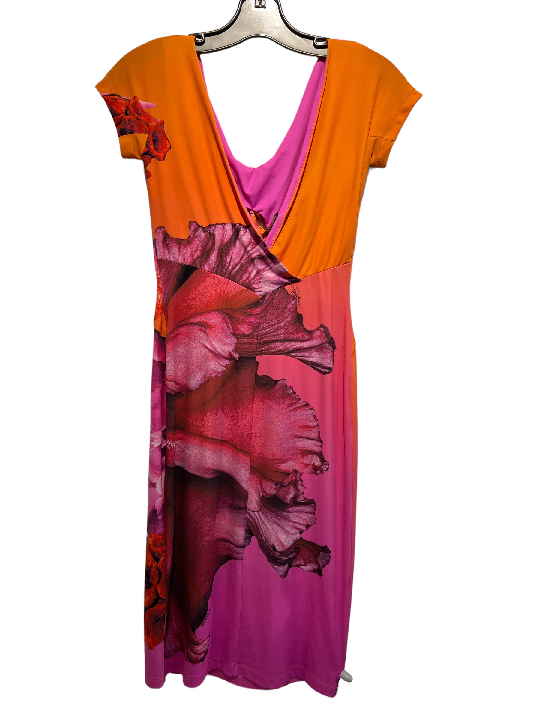 Roberto Cavalli Women´s Orange/Pink Dress Size 40 In Excellent Condition In Bridgehampton, NY