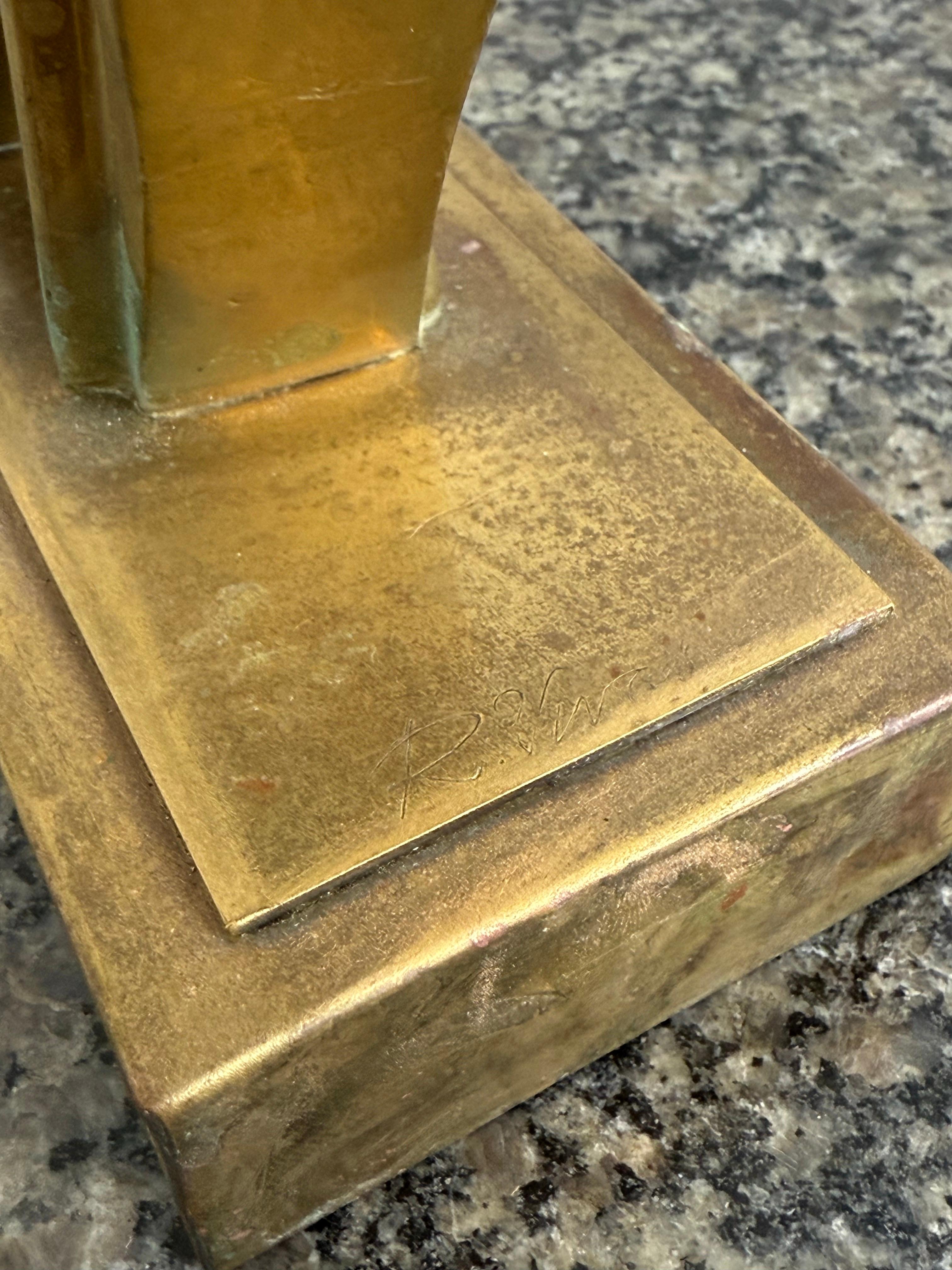 Roberto Vivas Abstract Bronze Sculpture on Bronze Base, Brazil 1960s For Sale 7