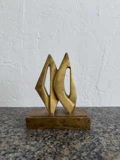 Sculpture abstraite en bronze sur socle en bronze, Brésil, années 1960